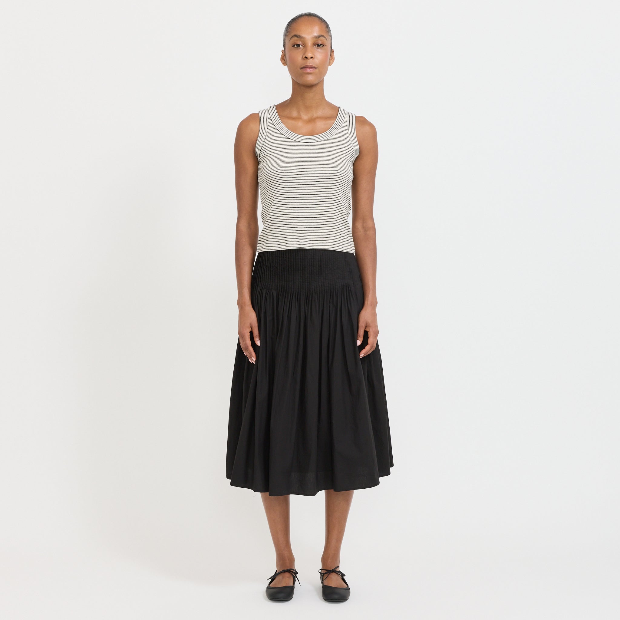 Sailor Sleeveless Knit Top Black