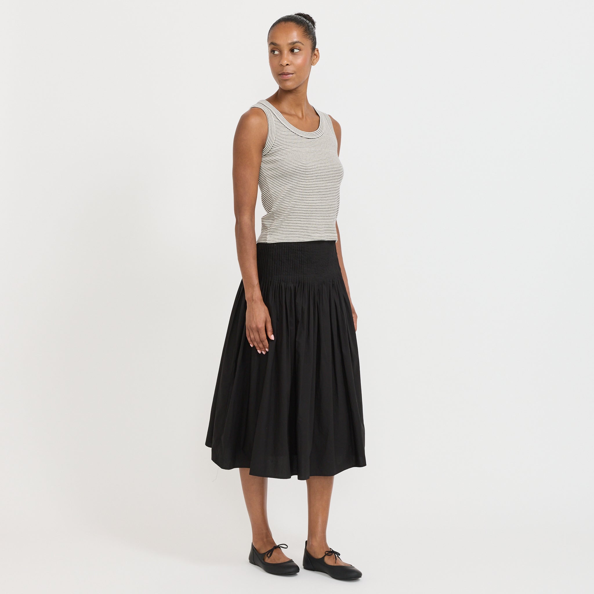 Sailor Sleeveless Knit Top Black