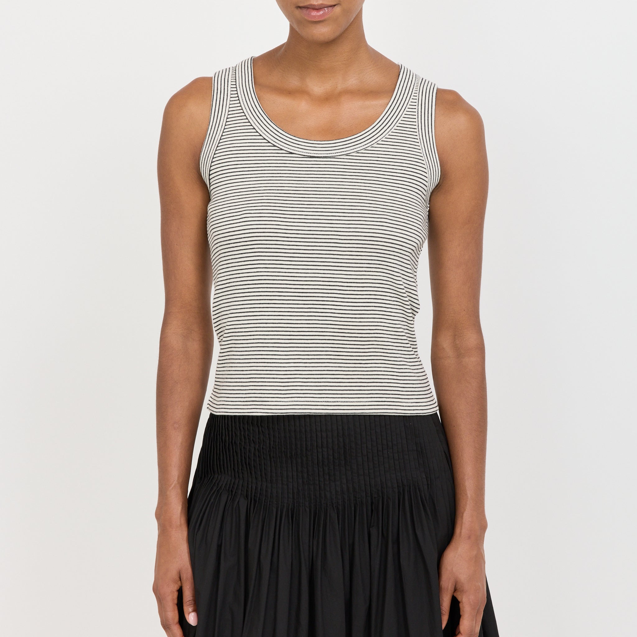 Sailor Sleeveless Knit Top Black