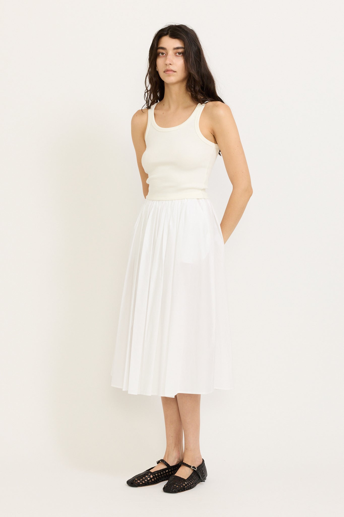 Serto Gathered Skirt White