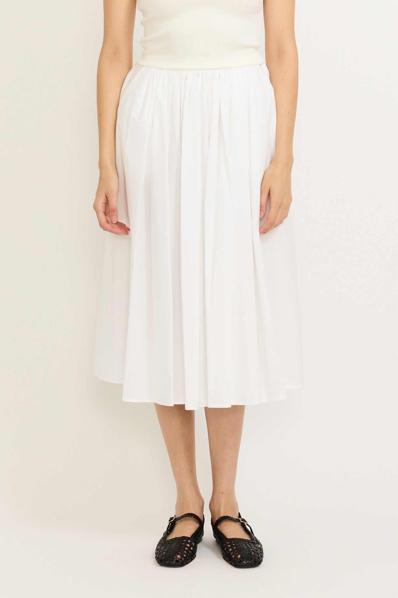 Serto Gathered Skirt White