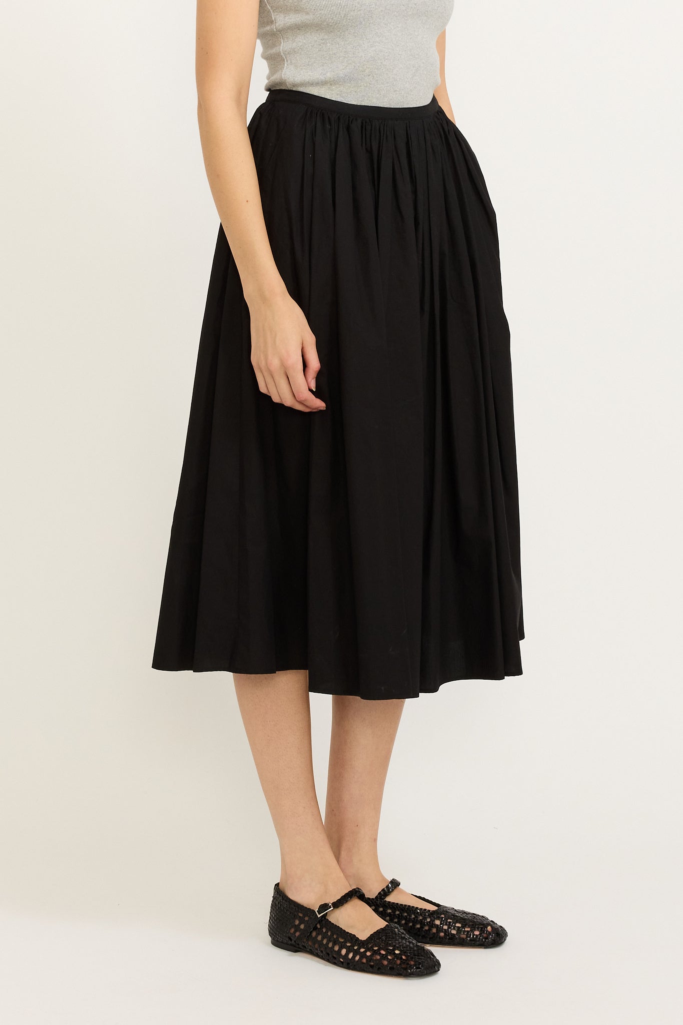 Serto Gathered Skirt Black