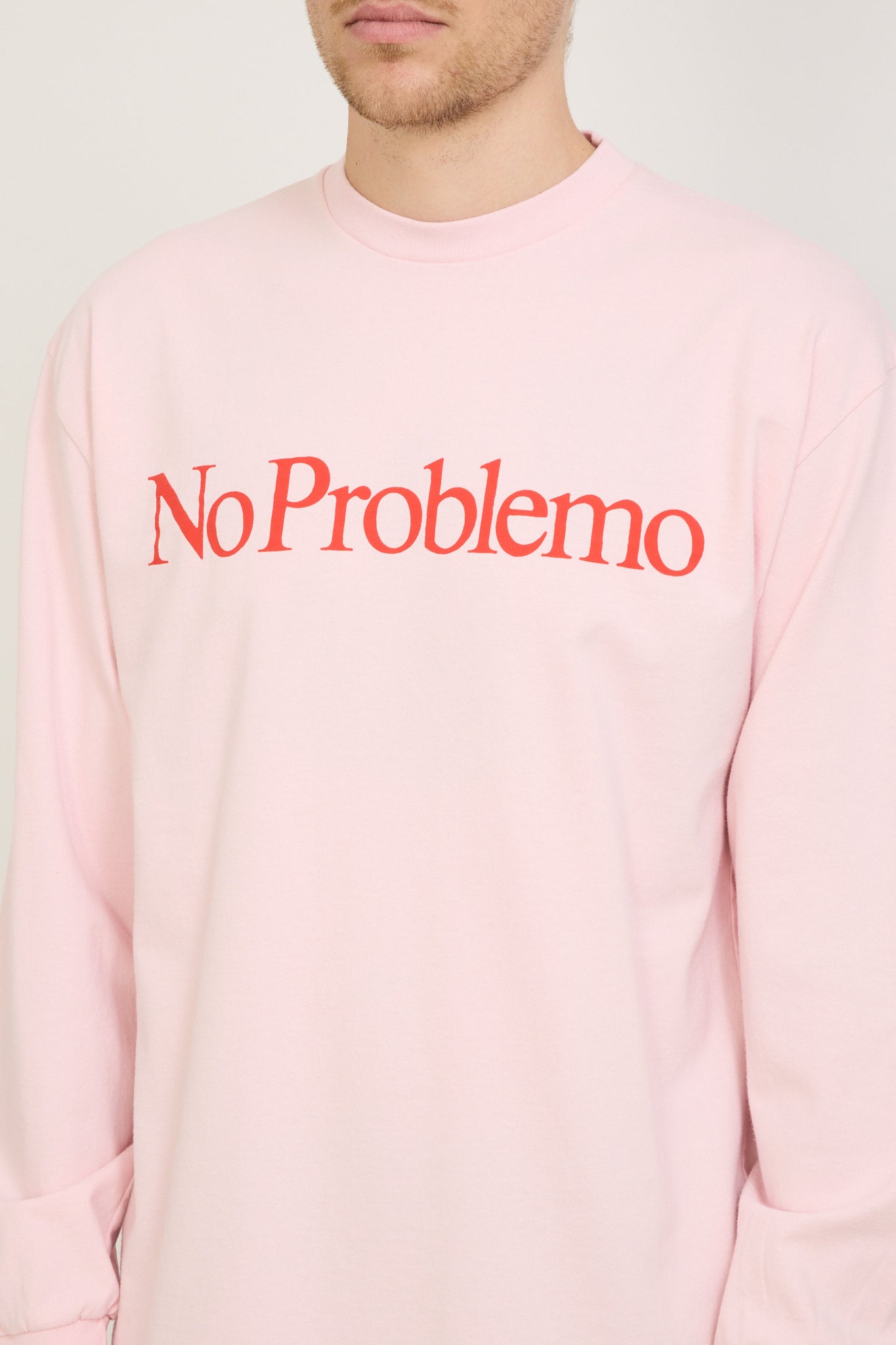 No Problemo LS Tee Pale Pink