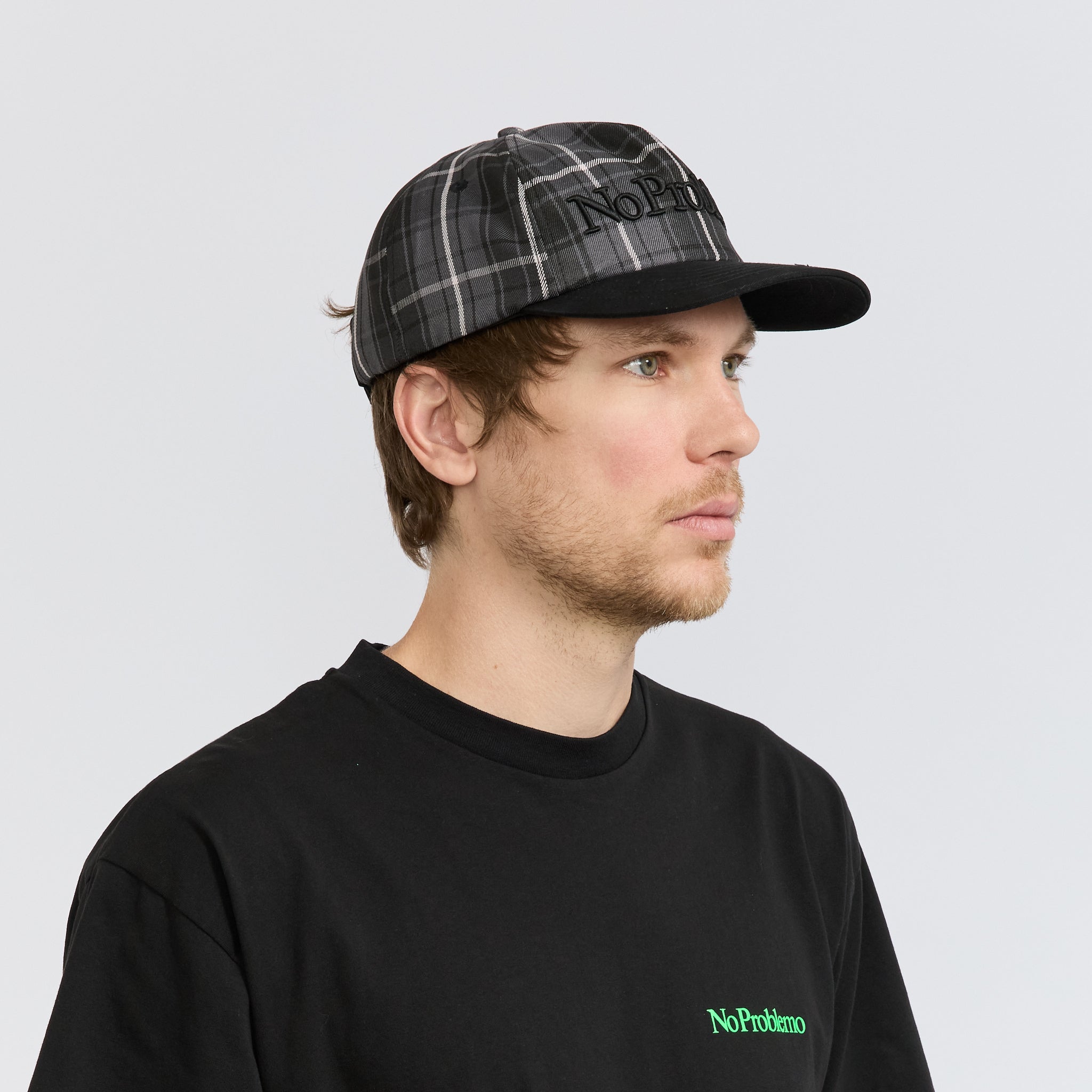 No Problemo Plaid Cap Black