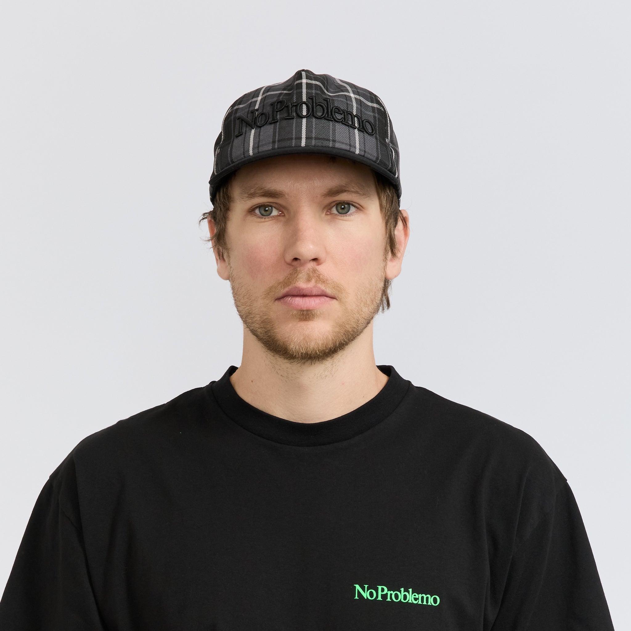 No Problemo Plaid Cap Black