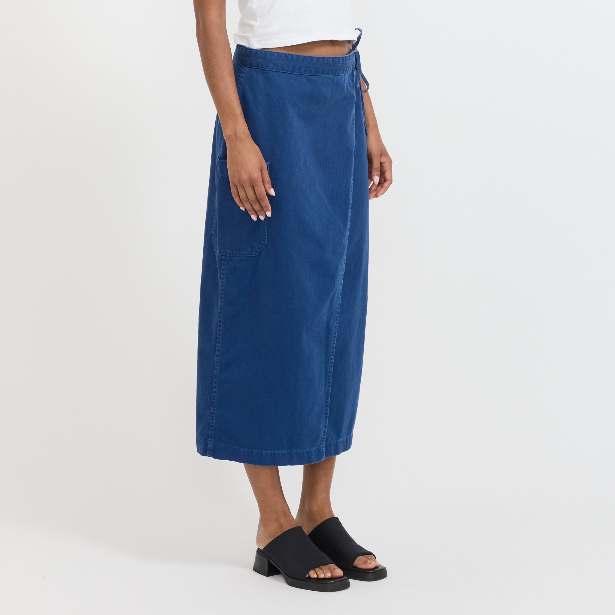 Nudie Jeans Co. | Irma Skirt Herringbone Blue | Maplestore