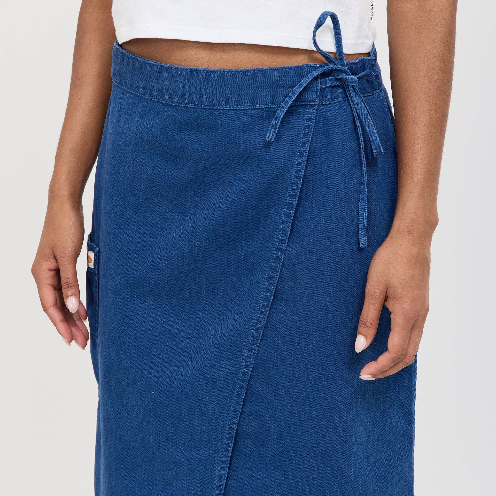 Nudie Jeans Co. | Irma Skirt Herringbone Blue | Maplestore