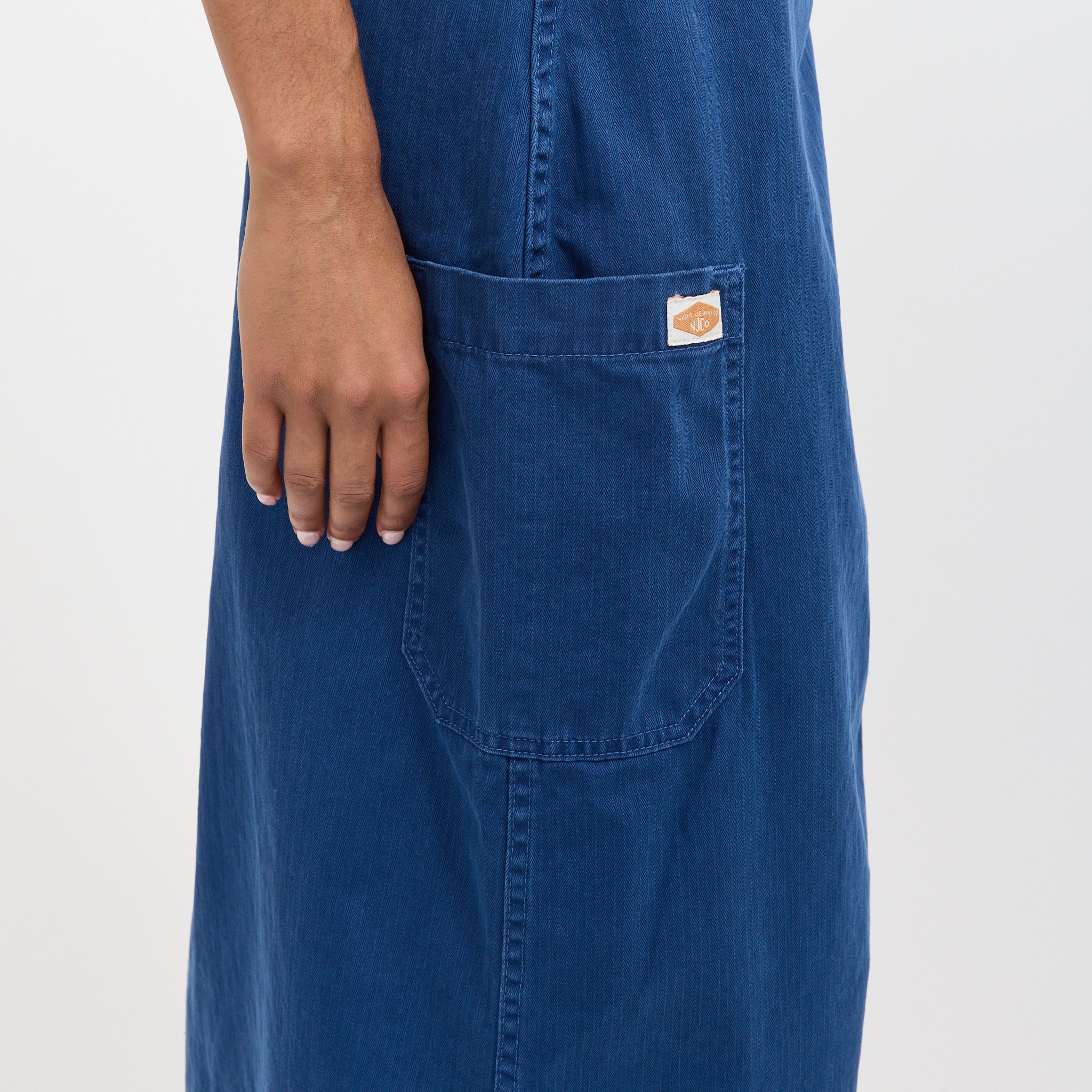 Nudie Jeans Co. | Irma Skirt Herringbone Blue | Maplestore
