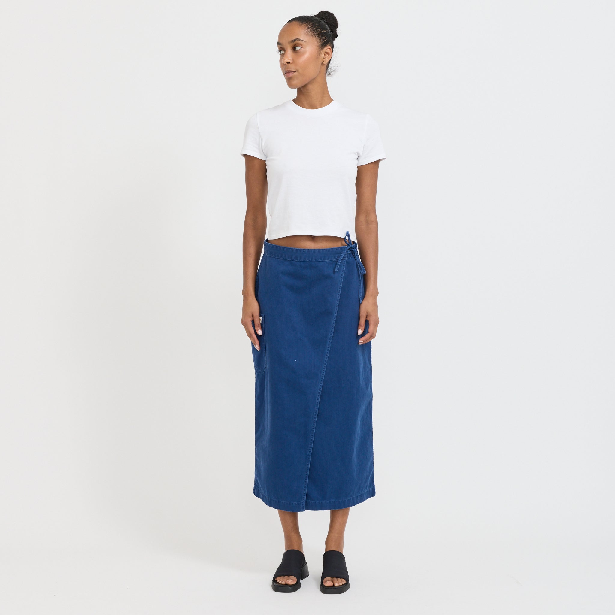 Nudie Jeans Co. | Irma Skirt Herringbone Blue | Maplestore