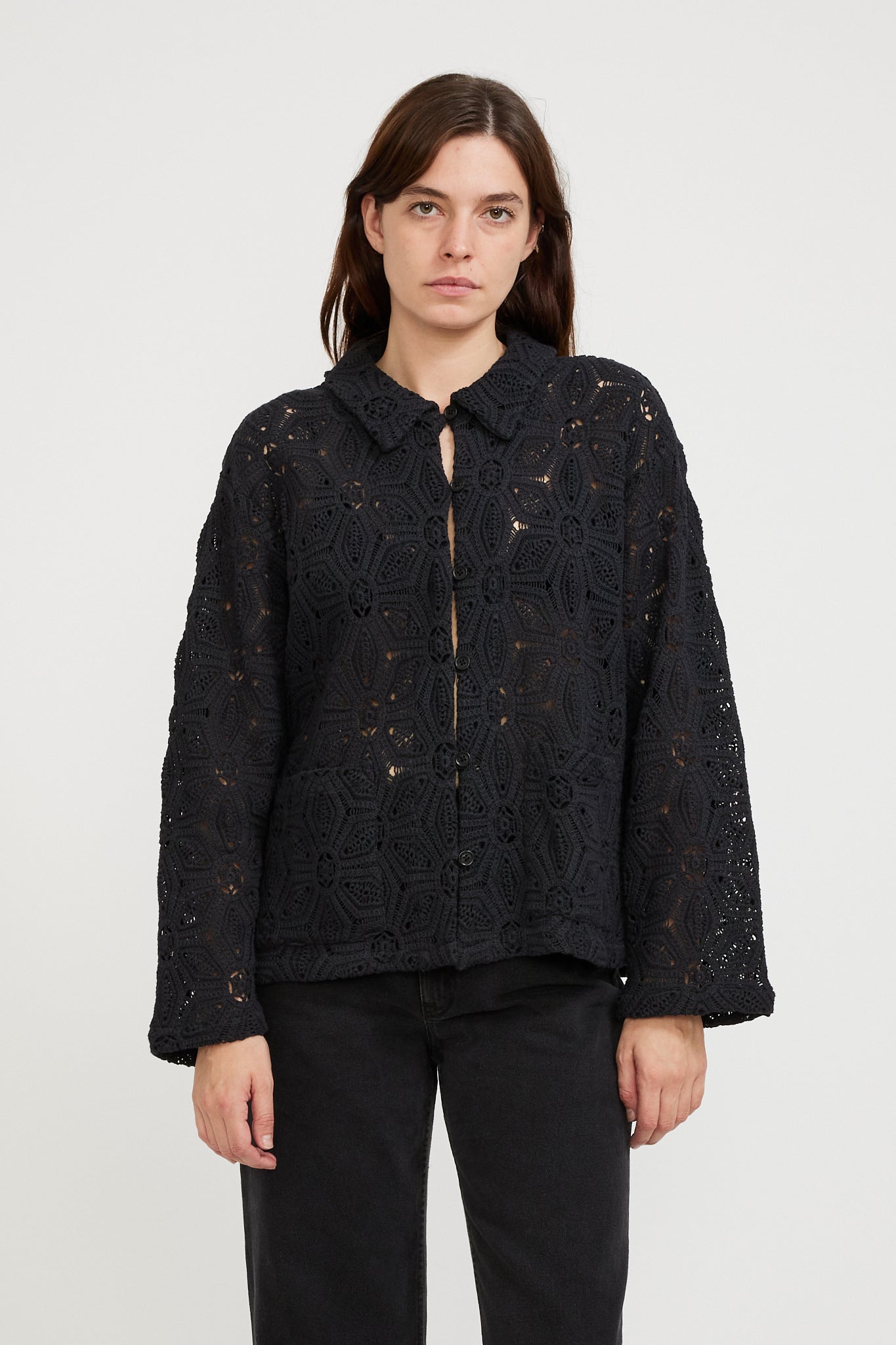 Nudie Jeans Co. | Anita Crochet Cardigan Black | Maplestore