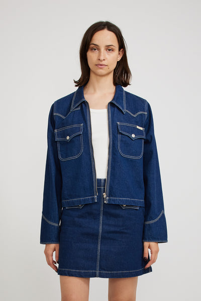 Nudie Jeans Co. | Anja Western Denim Jacket Blue | Maplestore