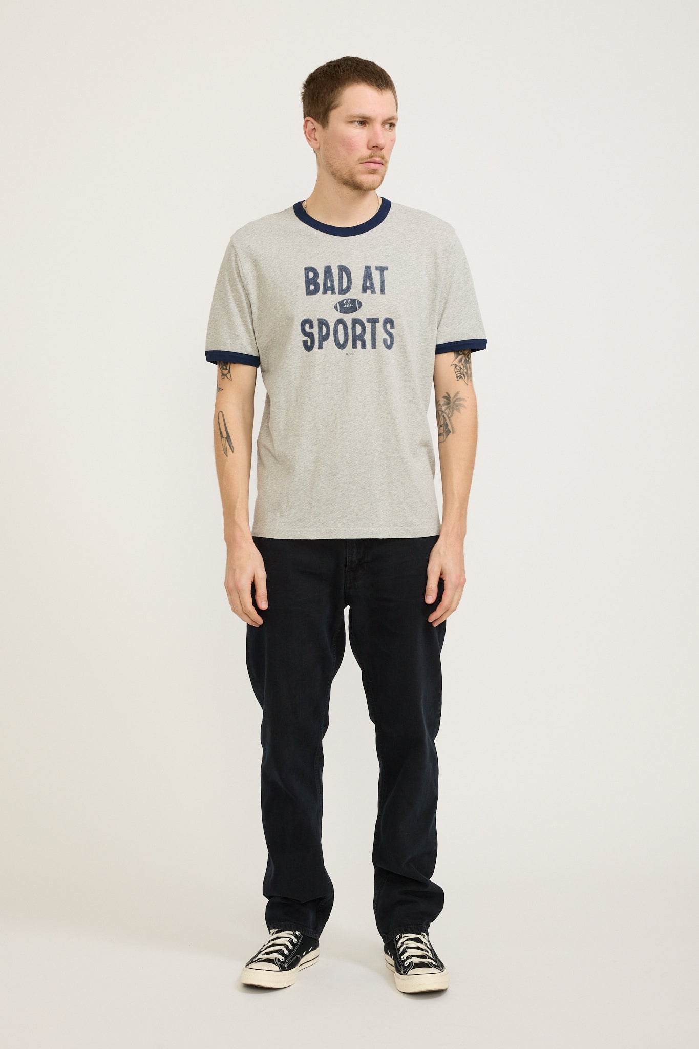 Nudie Jeans Co. | Ricky Bad At Sport T-Shirt Grey Melange | Maplestore