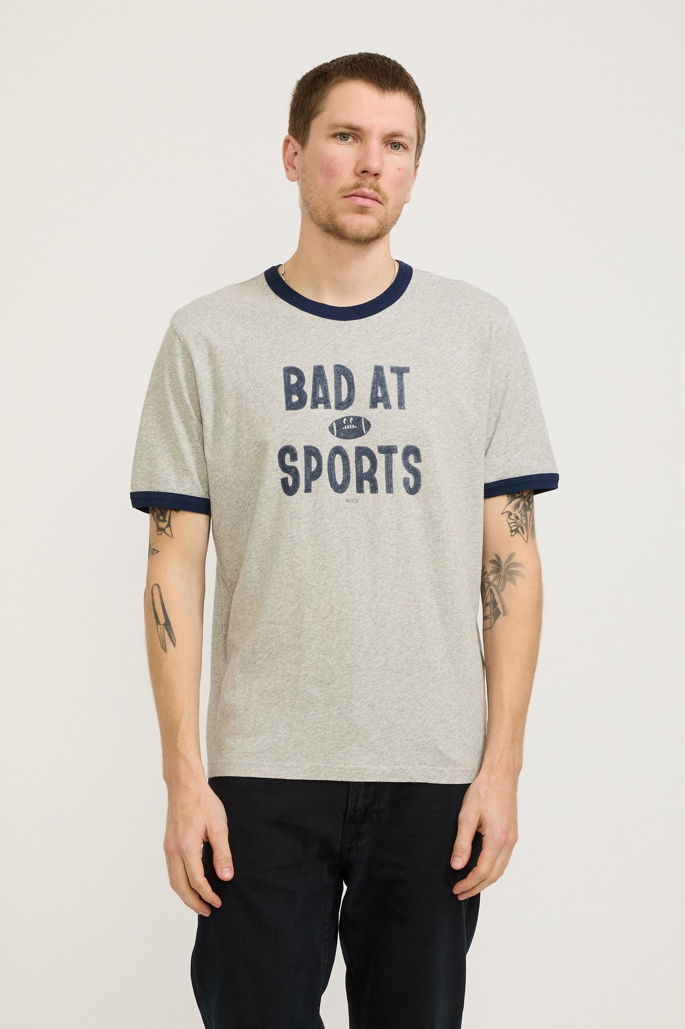 Nudie Jeans Co. | Ricky Bad At Sport T-Shirt Grey Melange | Maplestore