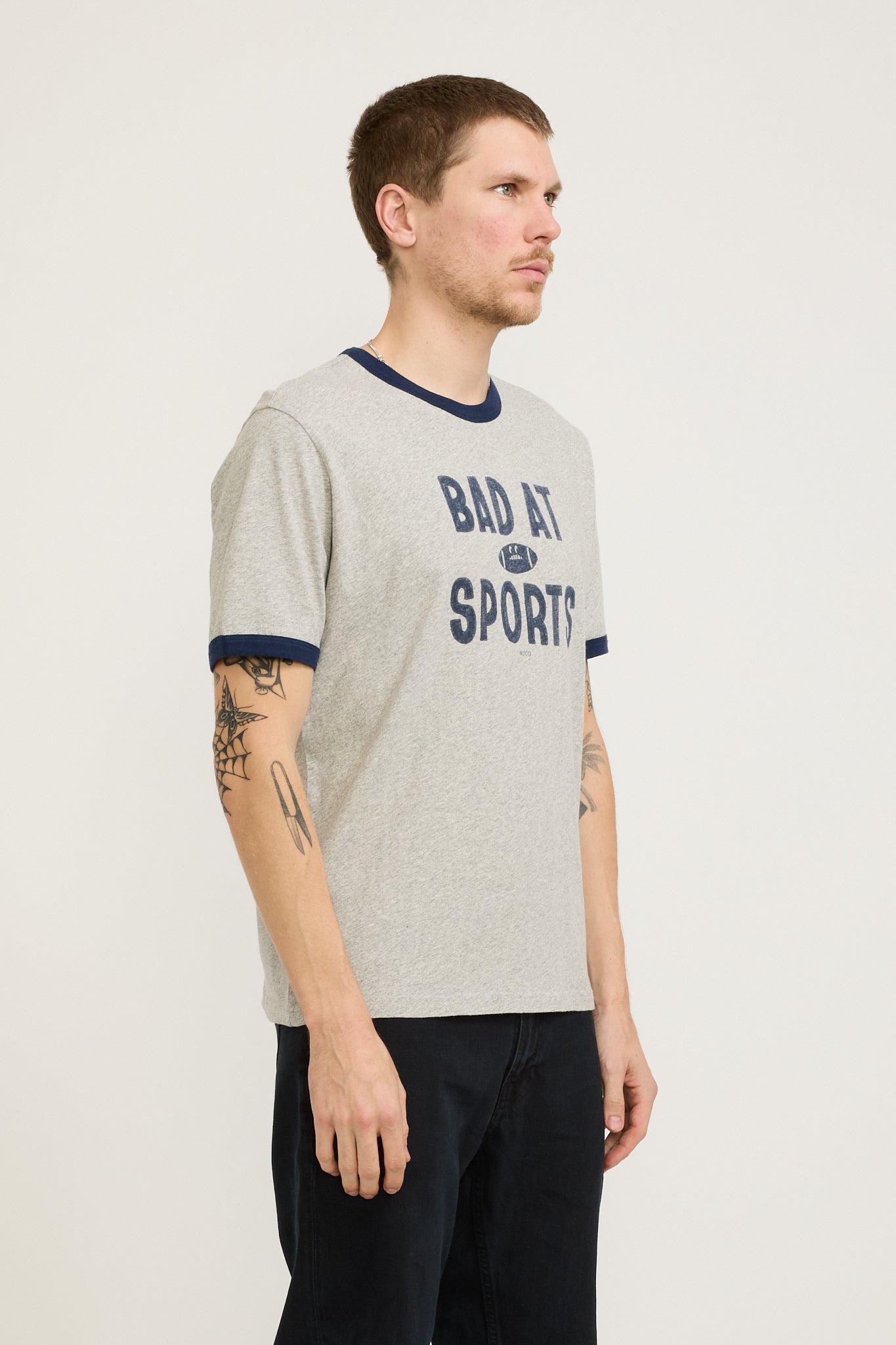 Nudie Jeans Co. | Ricky Bad At Sport T-Shirt Grey Melange | Maplestore