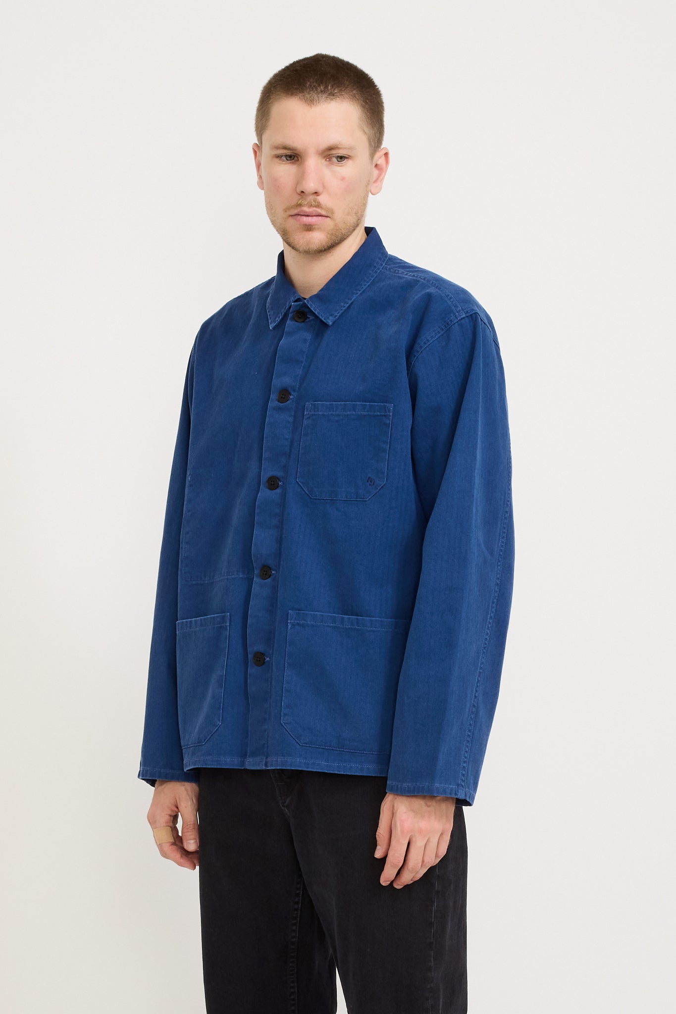 Nudie Jeans Co. | Buddy Herringbone Chore Jacket Blue | Maplestore