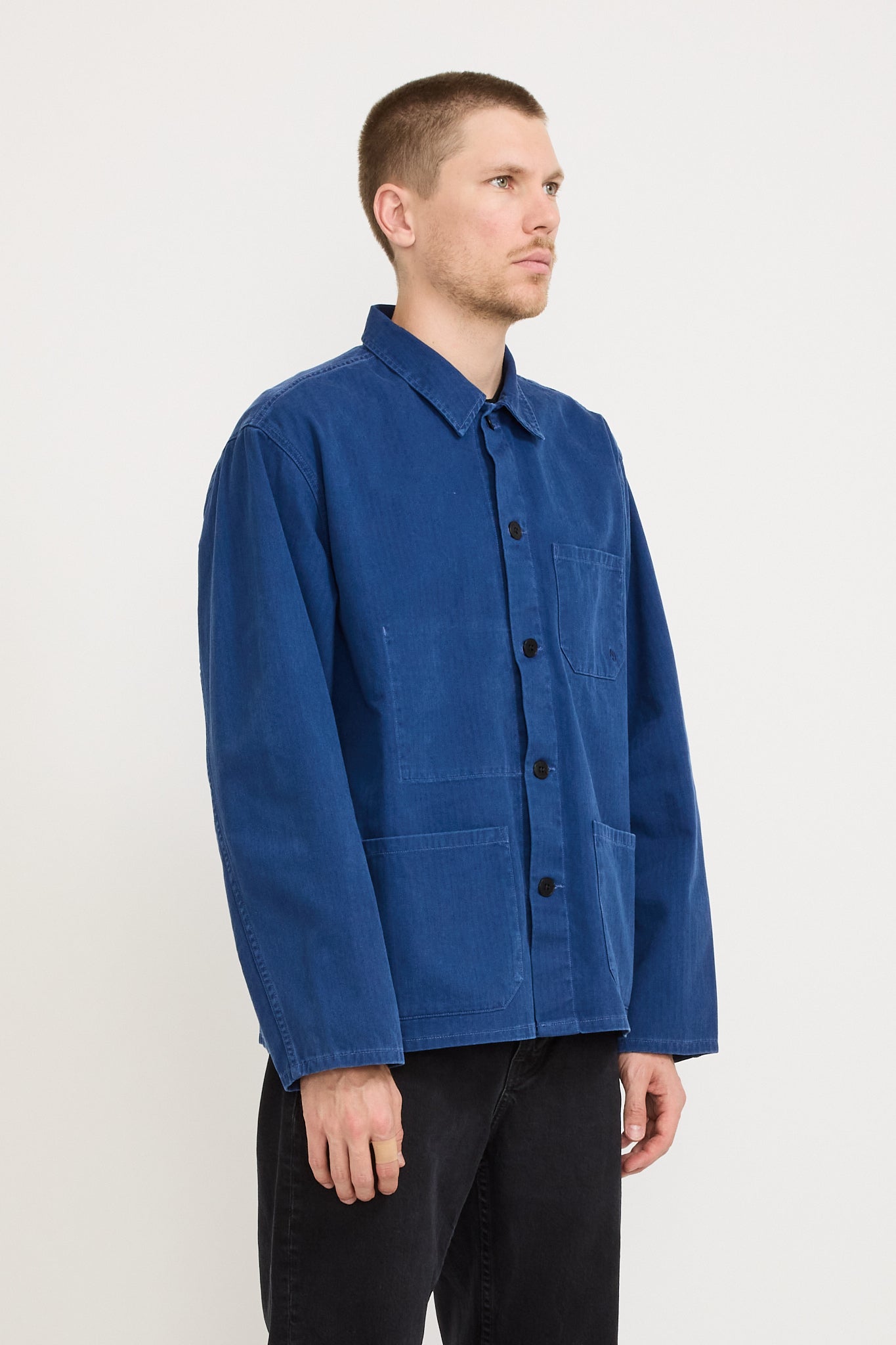 Nudie Jeans Co. | Buddy Herringbone Chore Jacket Blue | Maplestore