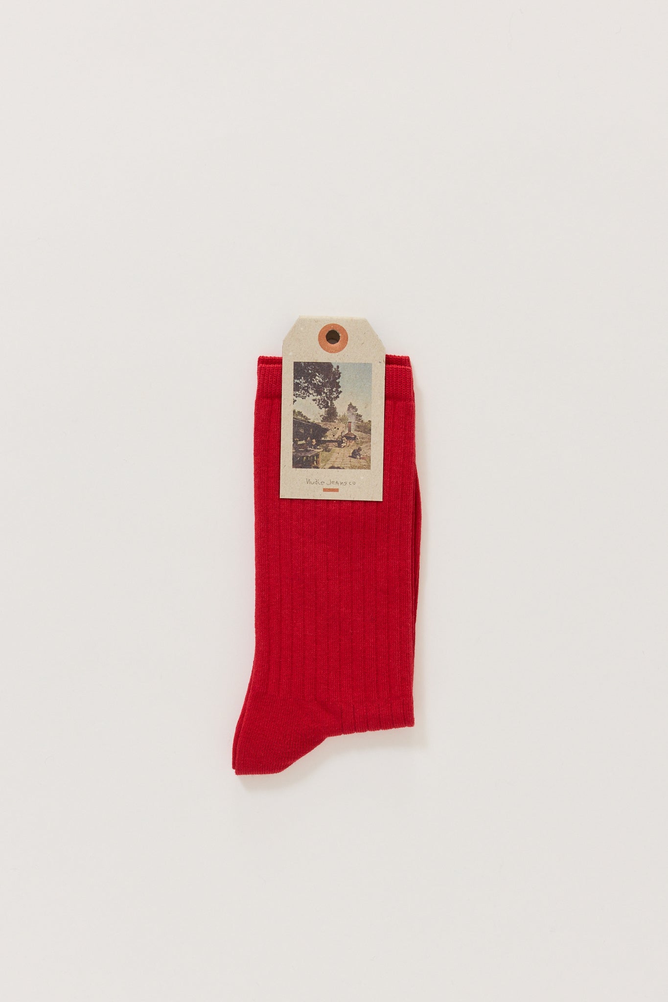 Nudie Jeans Co. | Womens Cotton Ribbed Socks Red | Maplestore