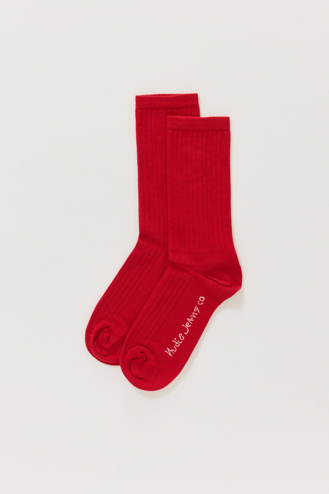 Nudie Jeans Co. | Womens Cotton Ribbed Socks Red | Maplestore