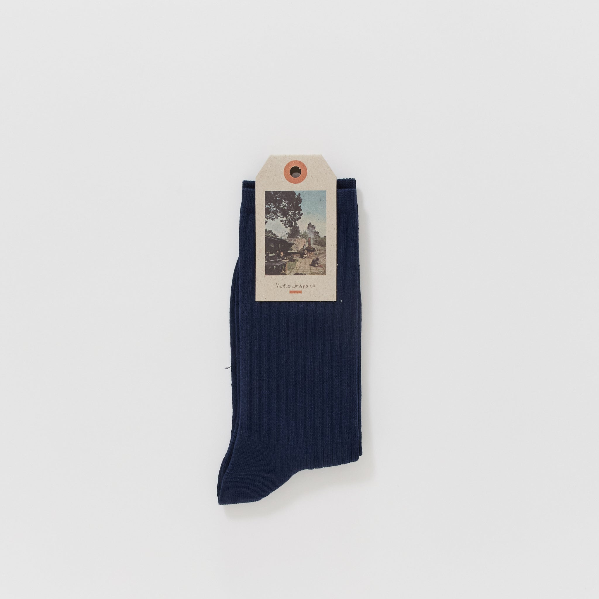 Nudie Jeans Co. | Women's Cotton Ribbed Socks Dark Blue | Maplestore