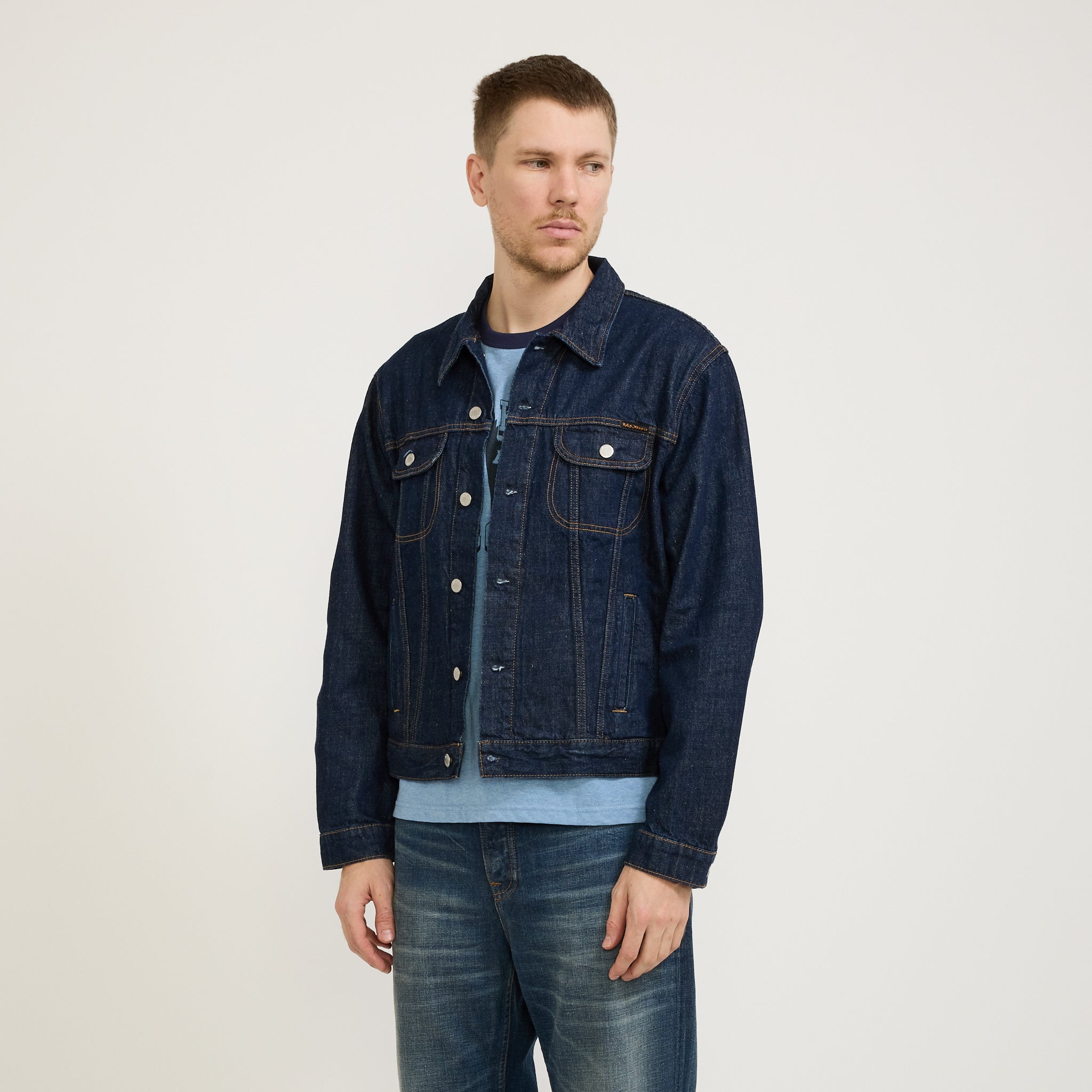 Nudie Jeans Co. | Danny 40s Redcast Denim Jacket Dark Blue | Maplestore