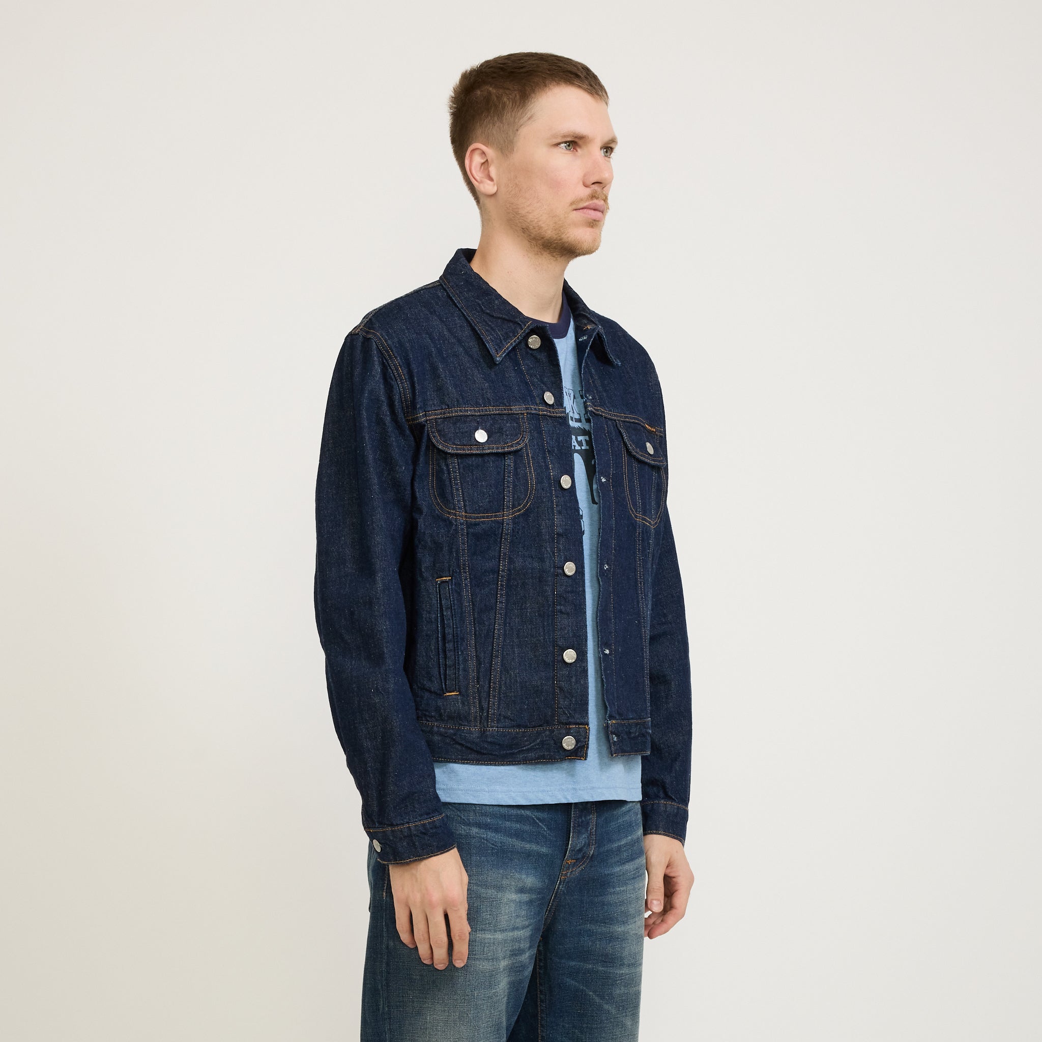 Nudie Jeans Co. | Danny 40s Redcast Denim Jacket Dark Blue | Maplestore