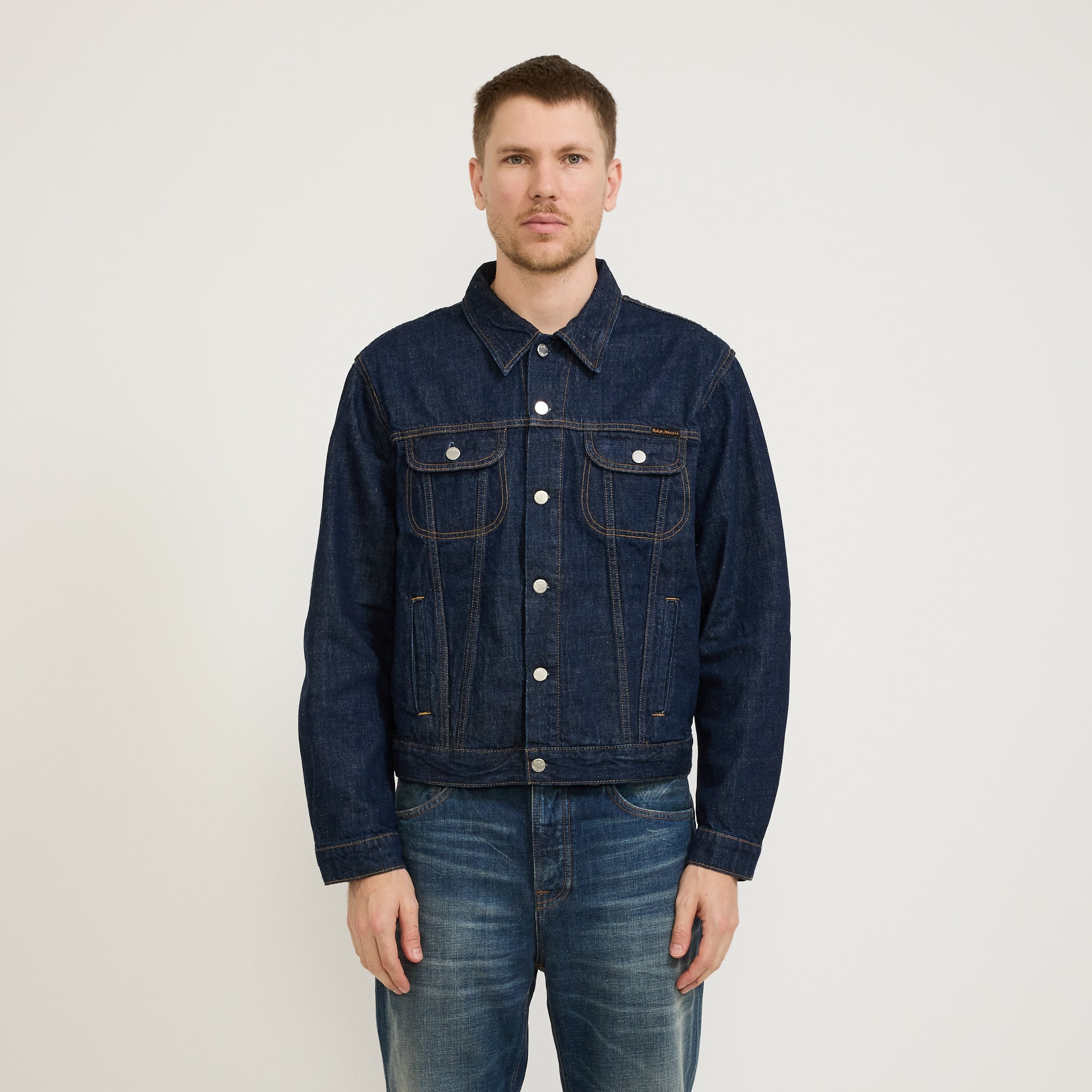 Nudie Jeans Co. | Danny 40s Redcast Denim Jacket Dark Blue | Maplestore