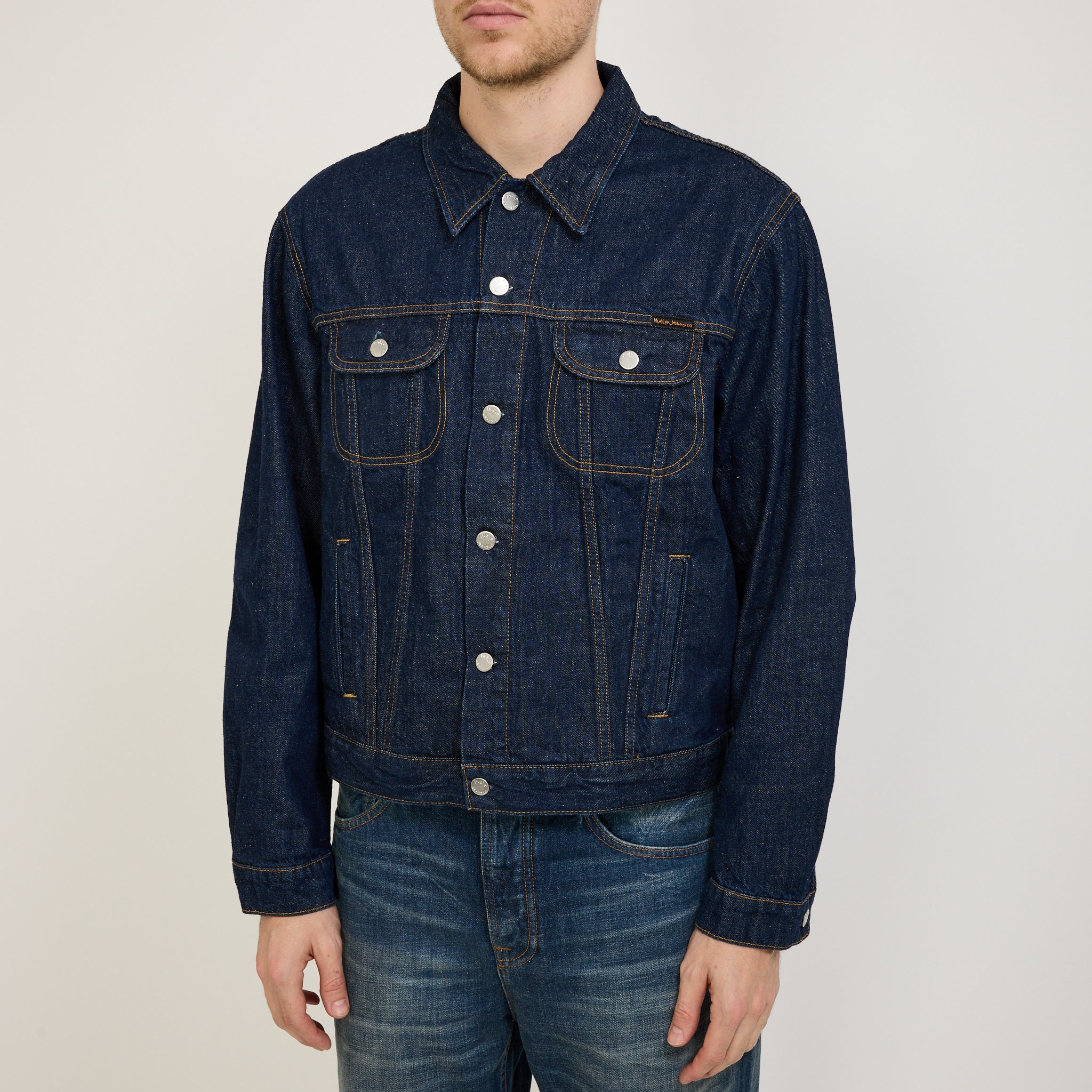 Nudie Jeans Co. | Danny 40s Redcast Denim Jacket Dark Blue | Maplestore
