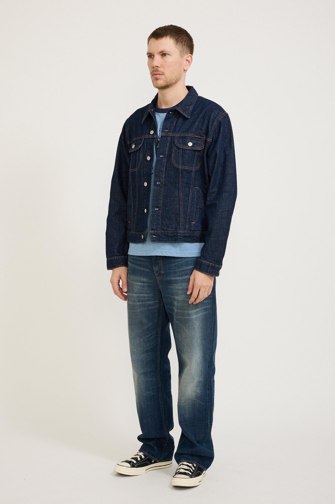 Nudie Jeans Co. | Danny 40s Redcast Denim Jacket Dark Blue | Maplestore