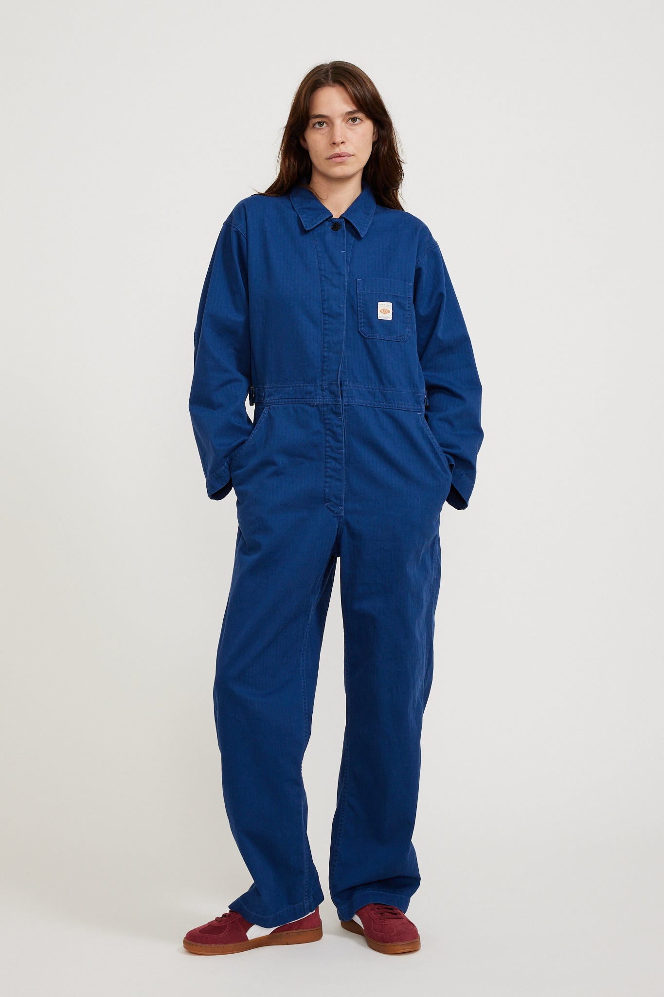 Nudie Jeans Co. | Ella Herringbone Boilersuit Blue | Maplestore