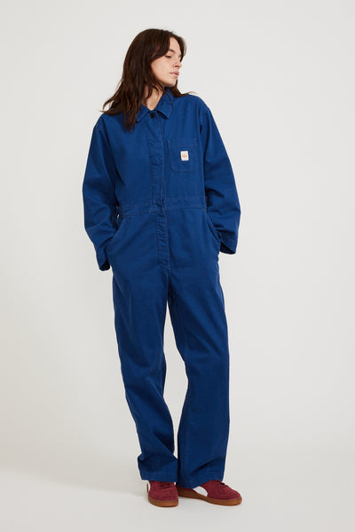 Nudie Jeans Co. | Ella Herringbone Boilersuit Blue | Maplestore