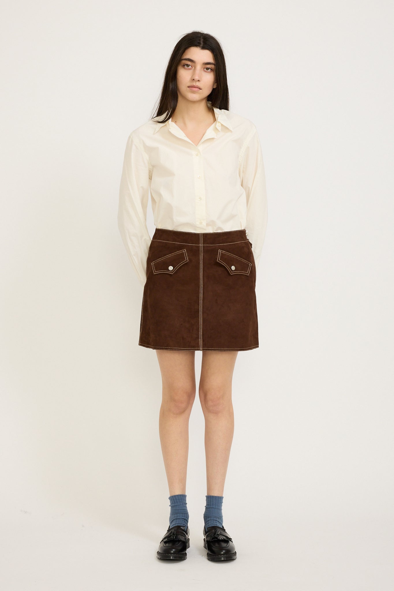 Nudie Jeans Co. | Elvy Western Suede Skirt Bruno | Maplestore