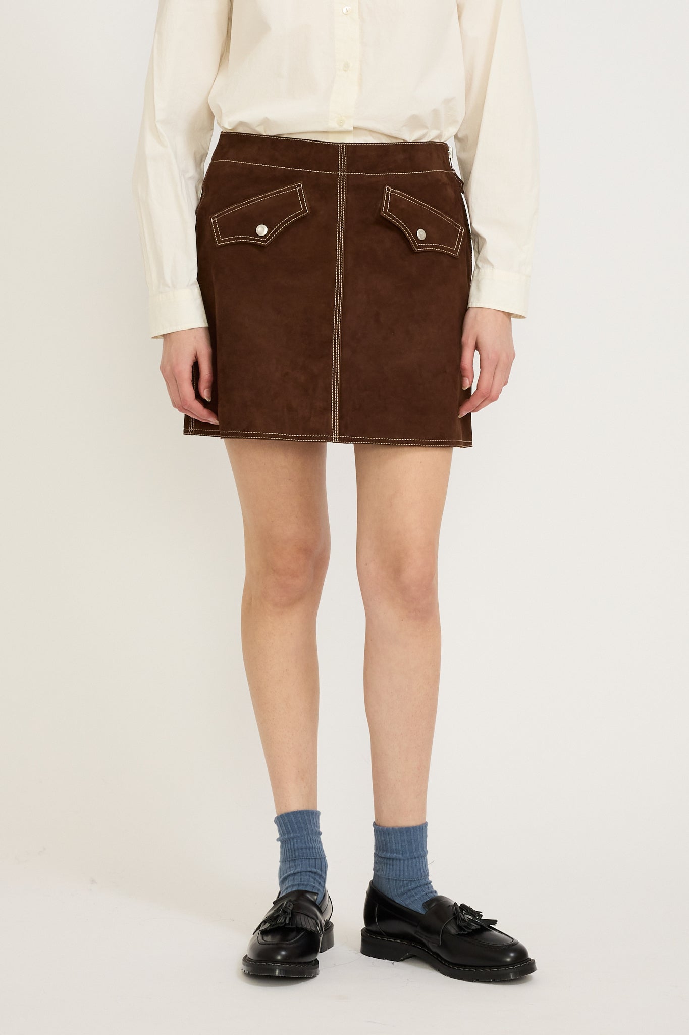 Nudie Jeans Co. | Elvy Western Suede Skirt Bruno | Maplestore