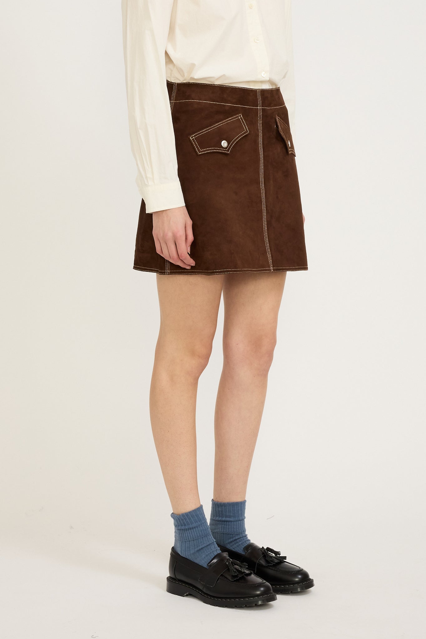 Nudie Jeans Co. | Elvy Western Suede Skirt Bruno | Maplestore