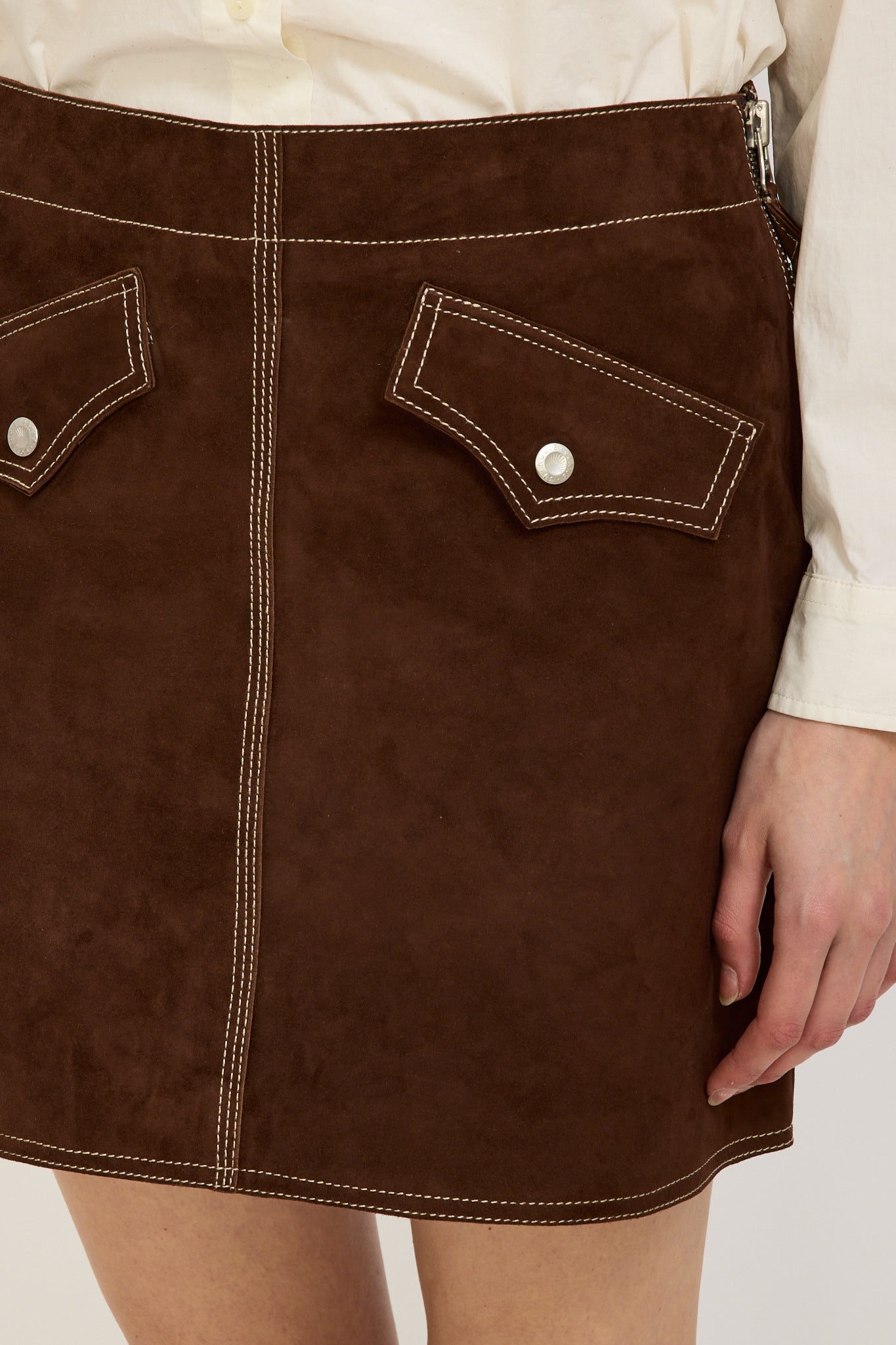 Nudie Jeans Co. | Elvy Western Suede Skirt Bruno | Maplestore