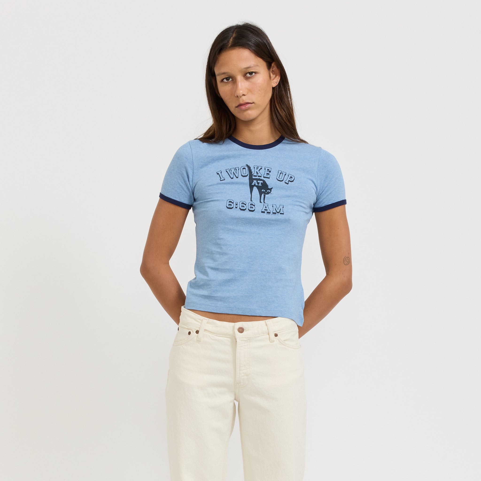 Eve 6-66 Ringer T-Shirt Bluemelange