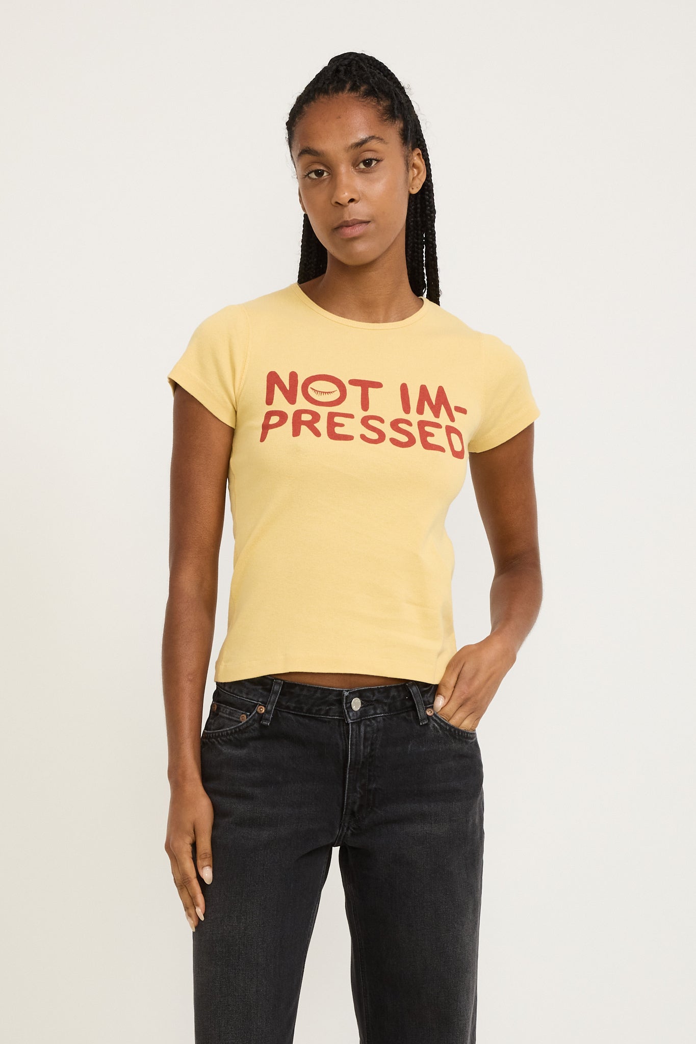 Eve T-Shirt Not Impressed Mustard