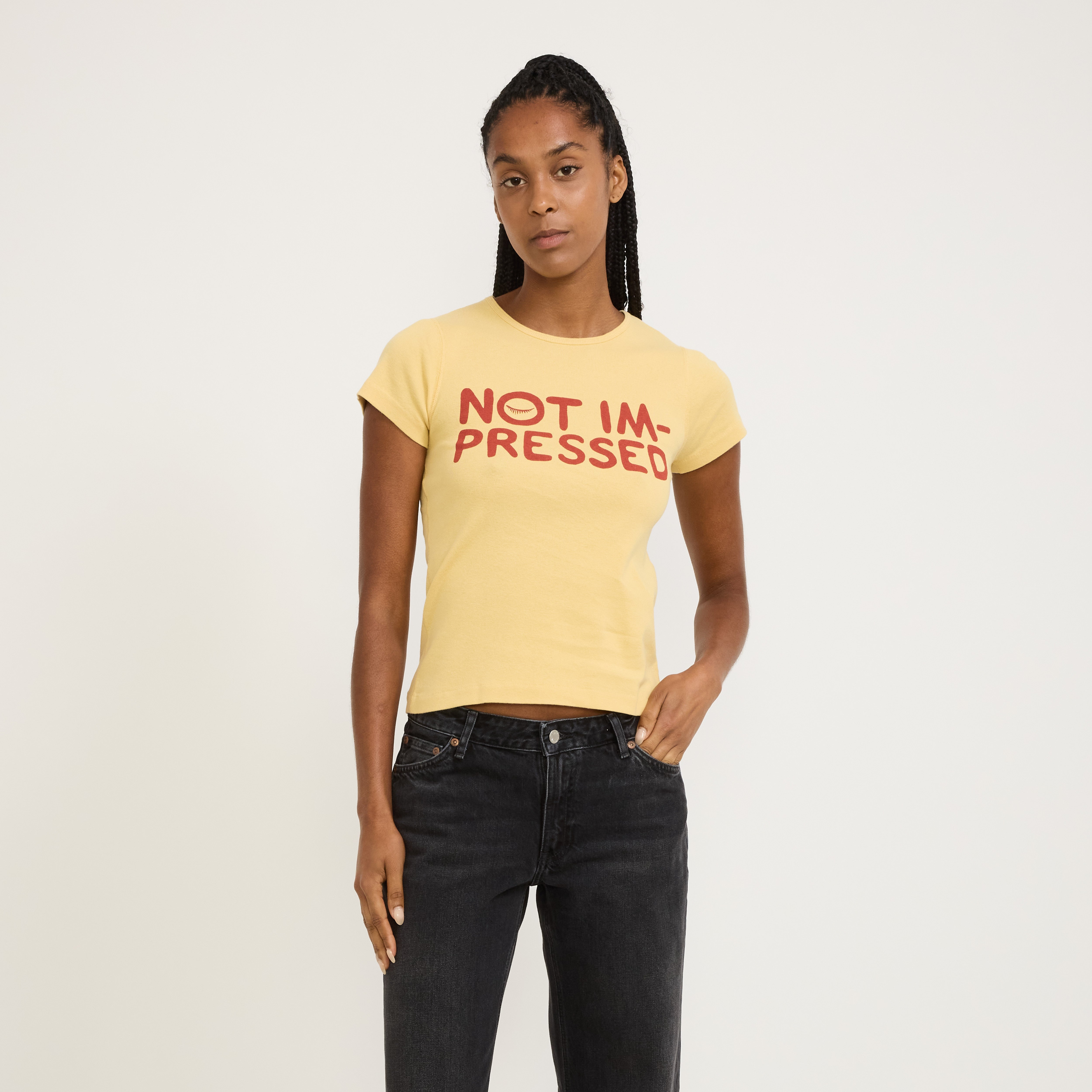 Eve T-Shirt Not Impressed Mustard