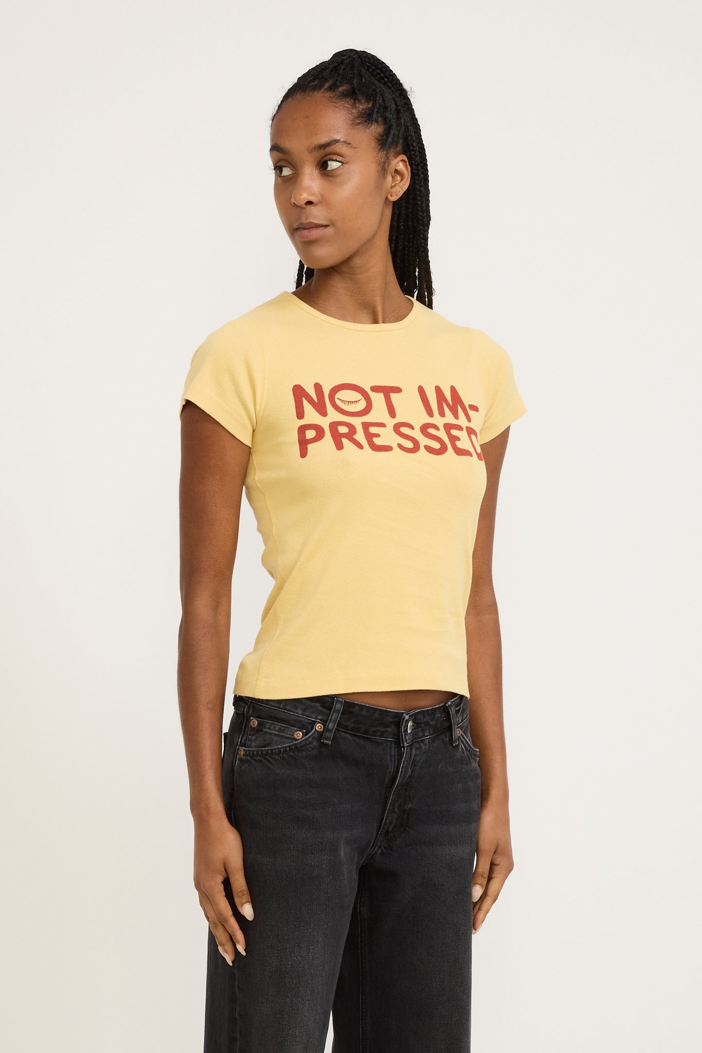 Eve T-Shirt Not Impressed Mustard