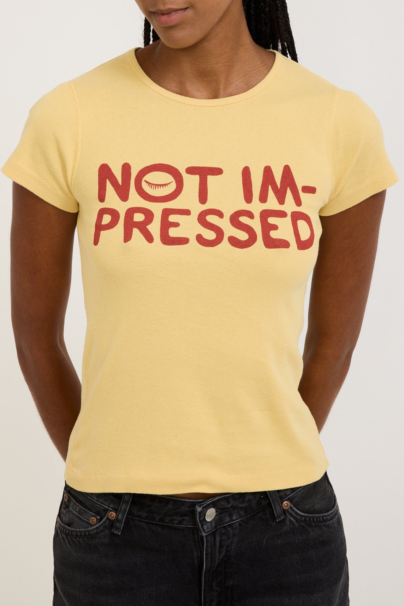 Eve T-Shirt Not Impressed Mustard