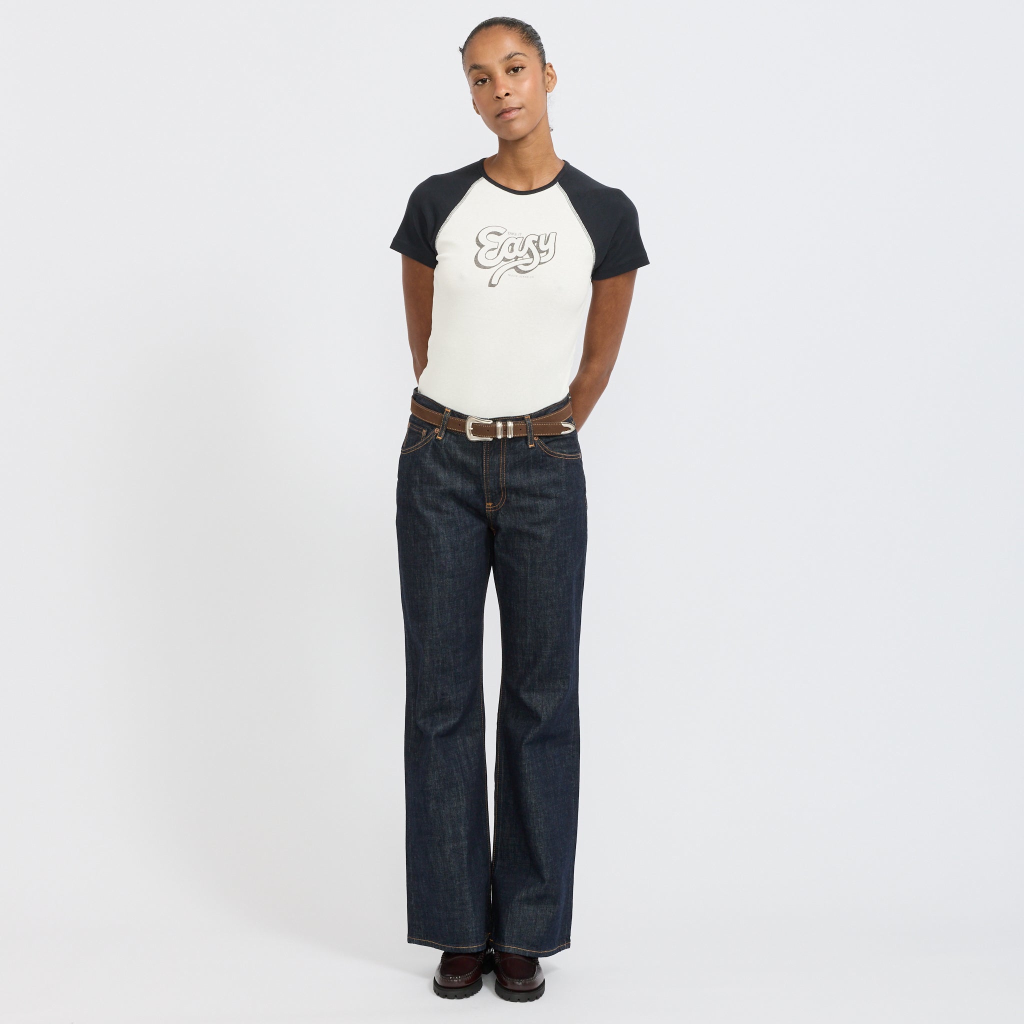 Eve T-Shirt Take It Easy Off White/Black