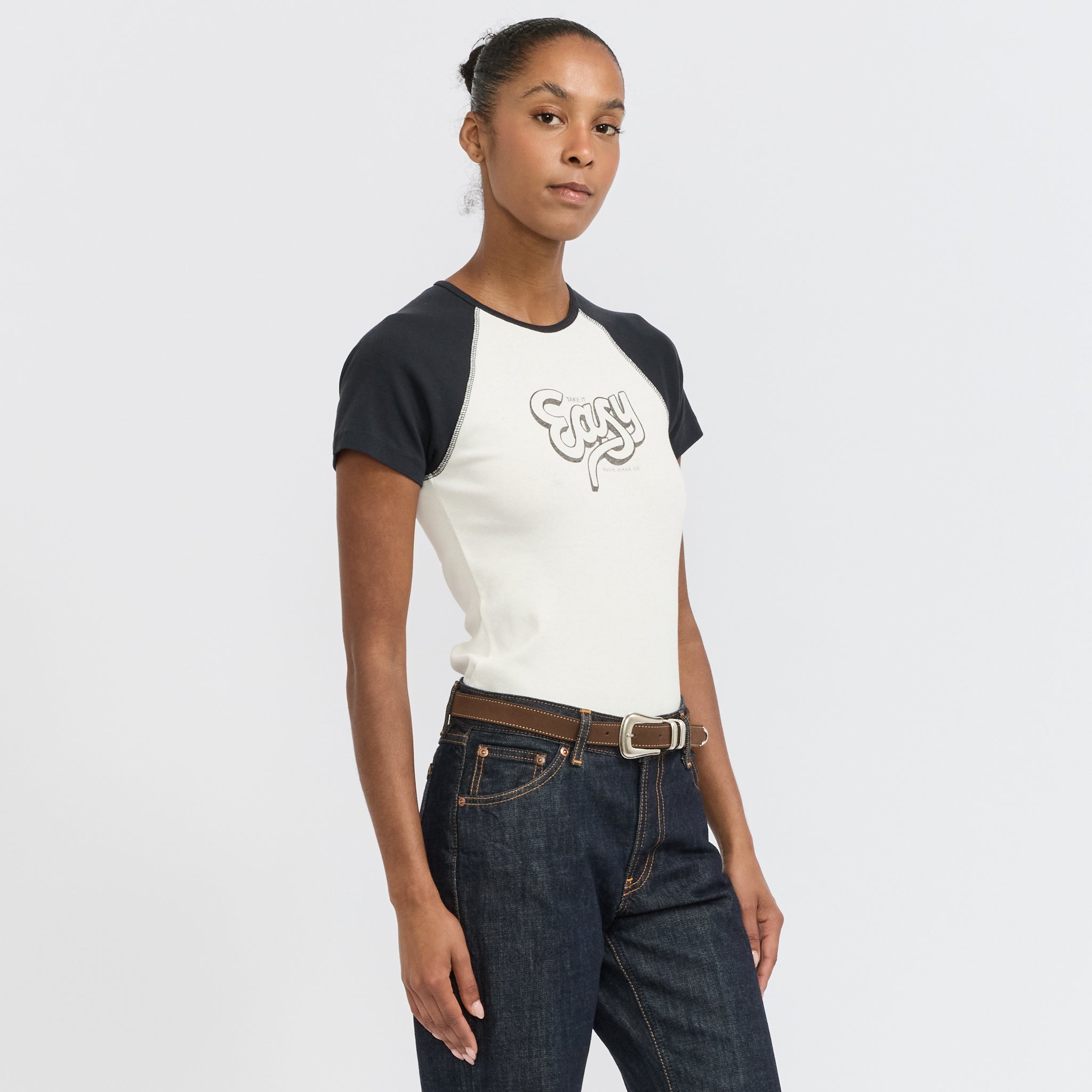 Eve T-Shirt Take It Easy Off White/Black