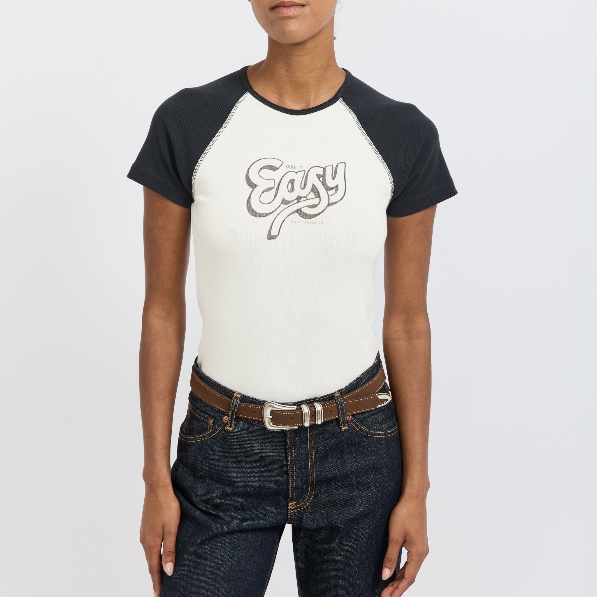 Eve T-Shirt Take It Easy Off White/Black
