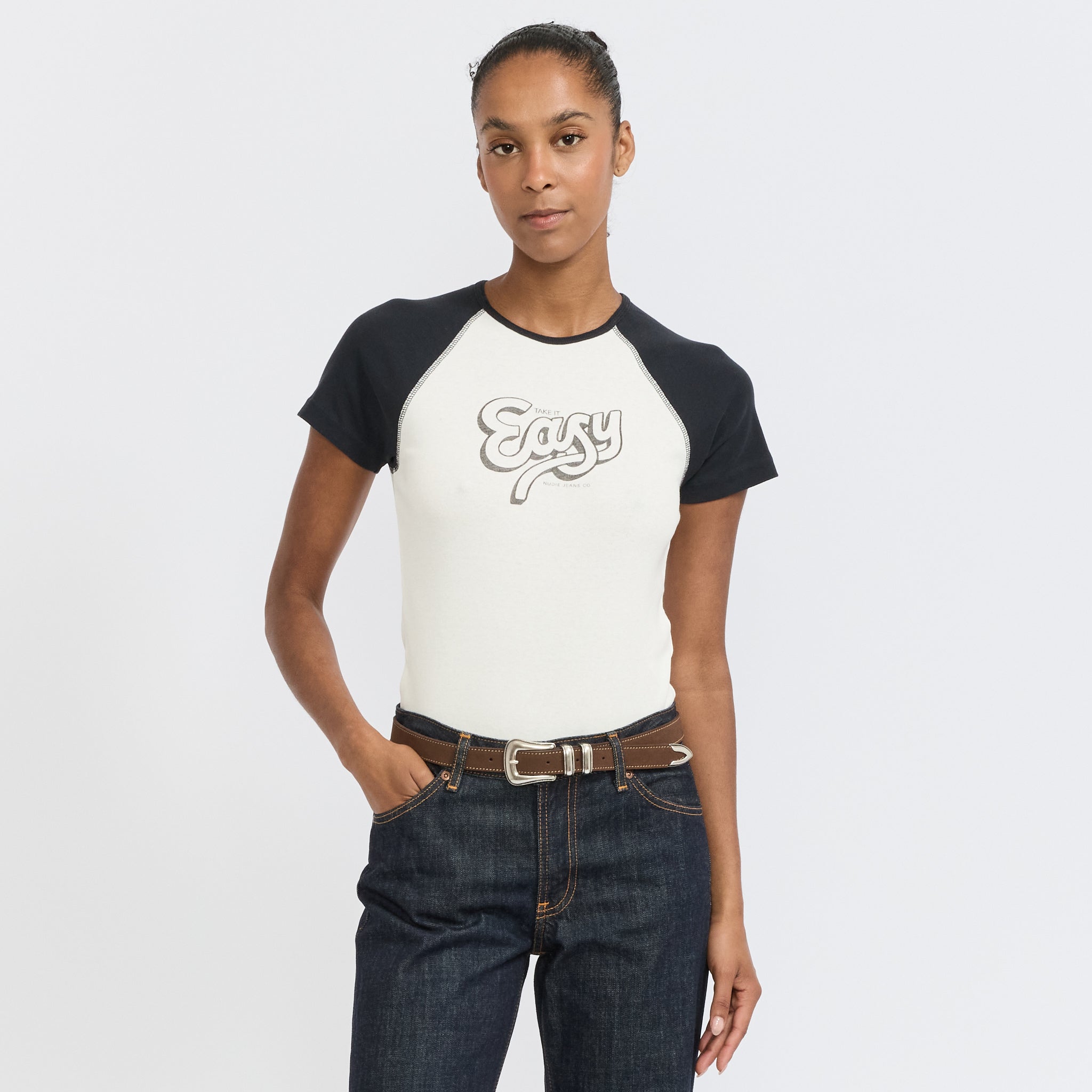 Eve T-Shirt Take It Easy Off White/Black