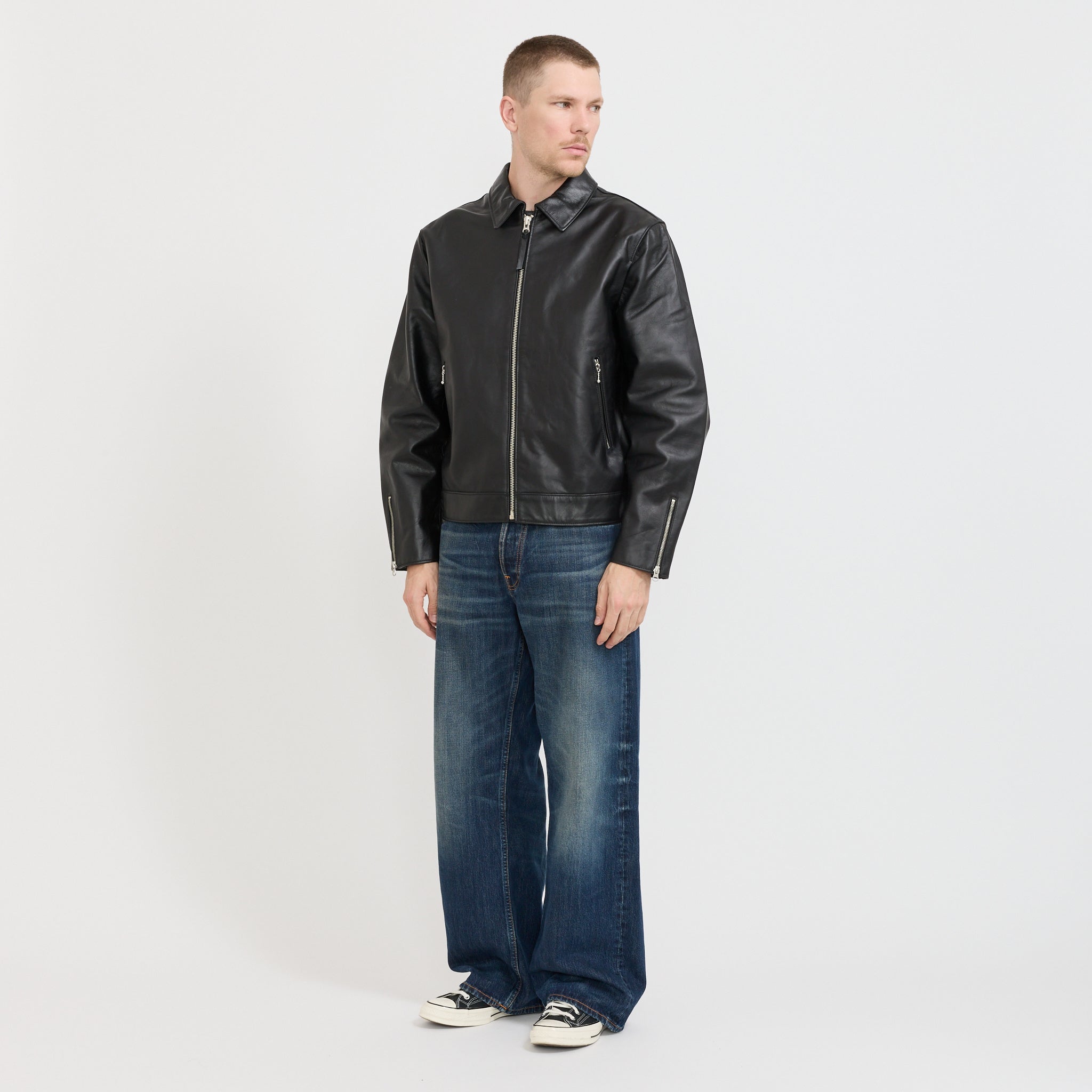 Eddy Rider Leather Jacket Black | Maplestore