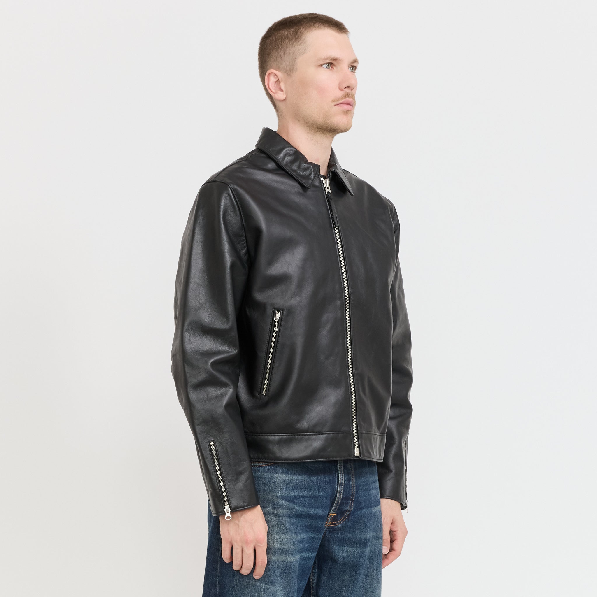 Eddy Rider Leather Jacket Black