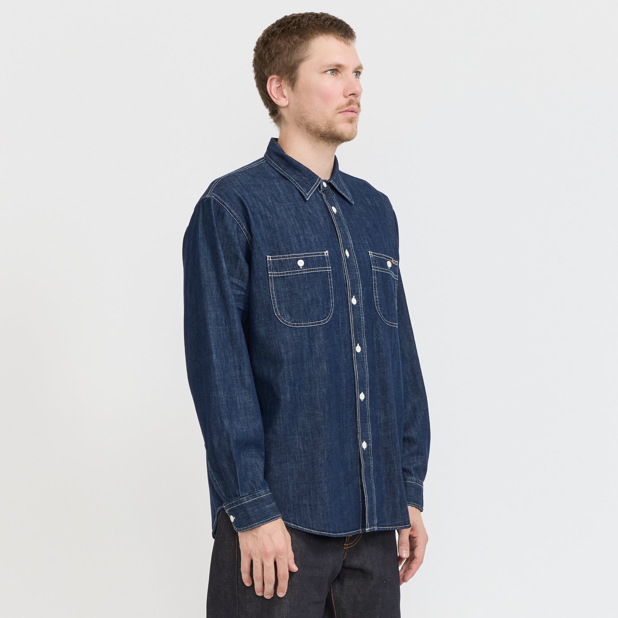 Nudie Jeans Co. | Julian Denim Shirt Rinsed Blue | Maplestore