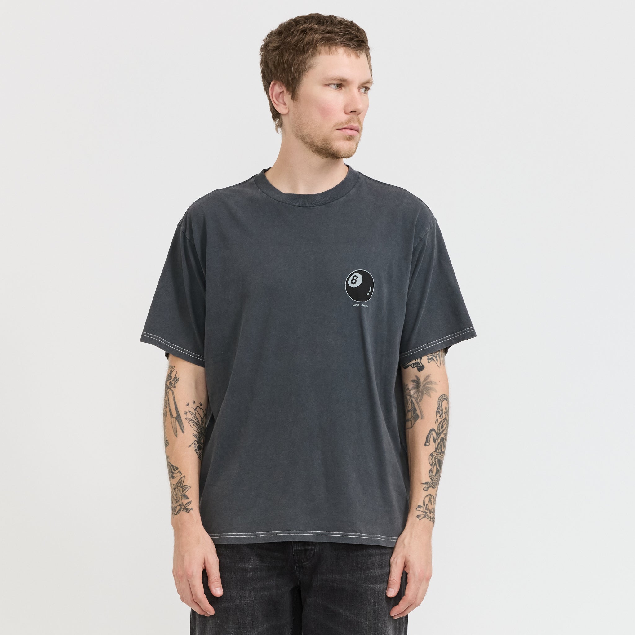 Nudie Jeans Co. | Koffe Knock-Topus T-Shirt Antracite | Maplestore