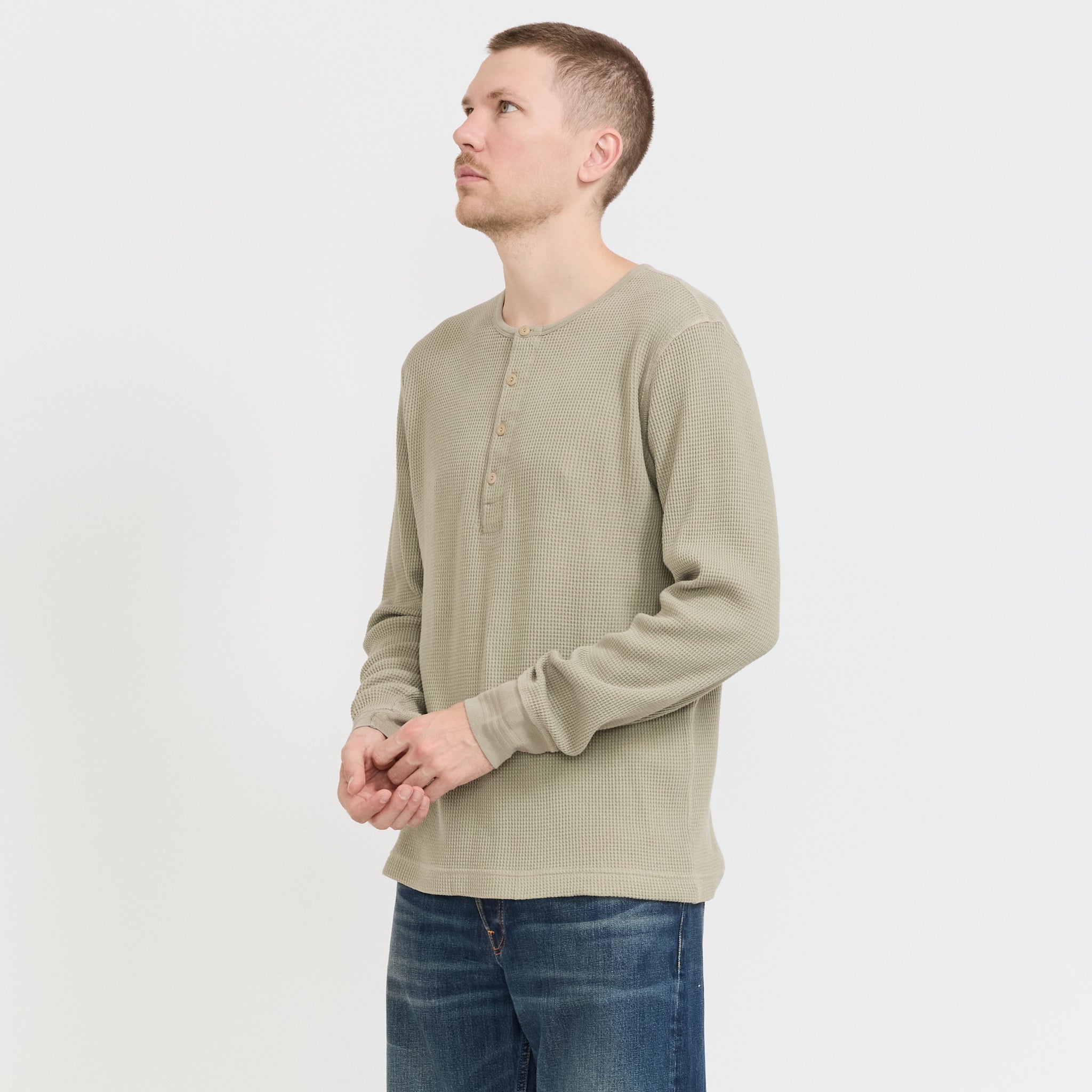 LS Henley Waffle T-Shirt Desert