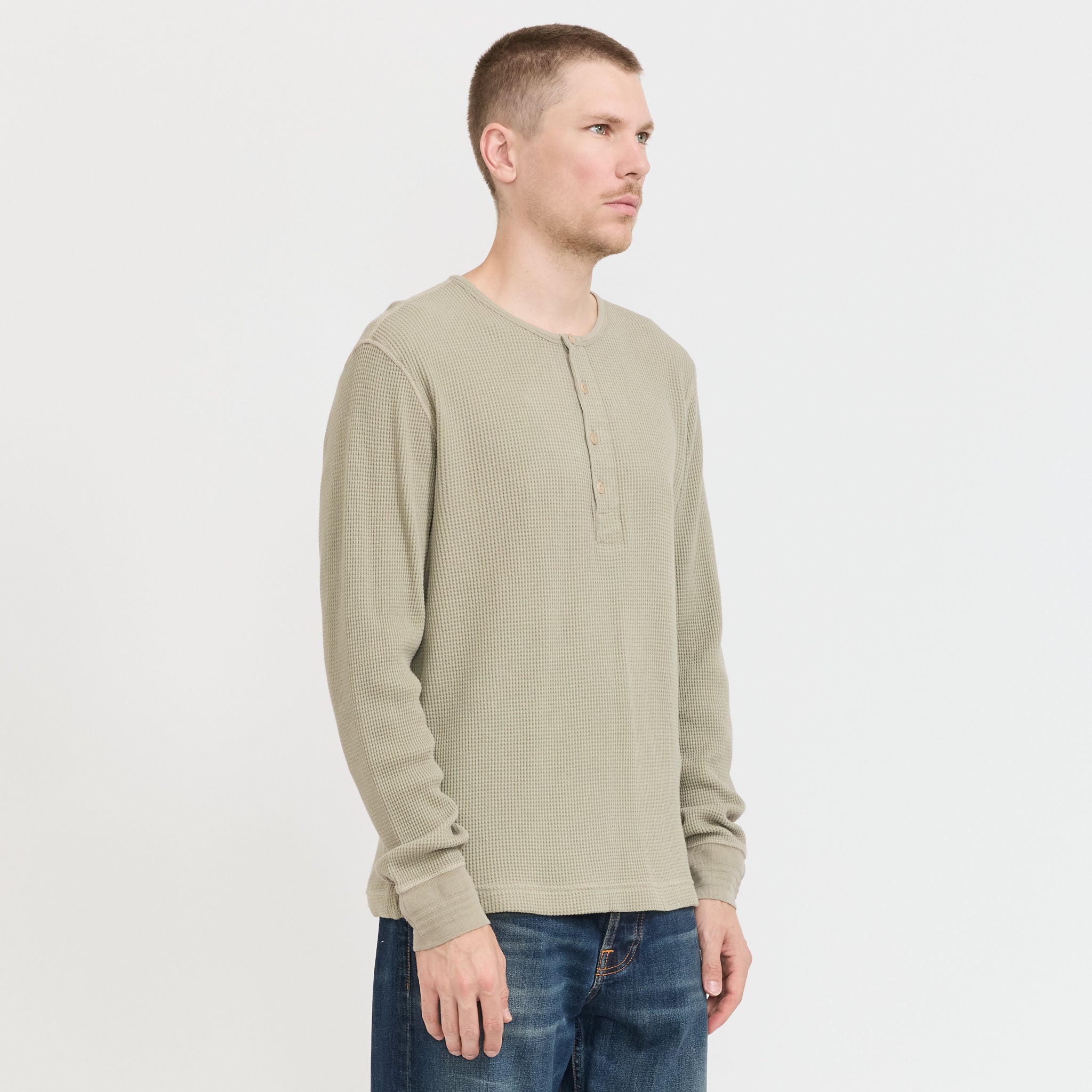 LS Henley Waffle T-Shirt Desert