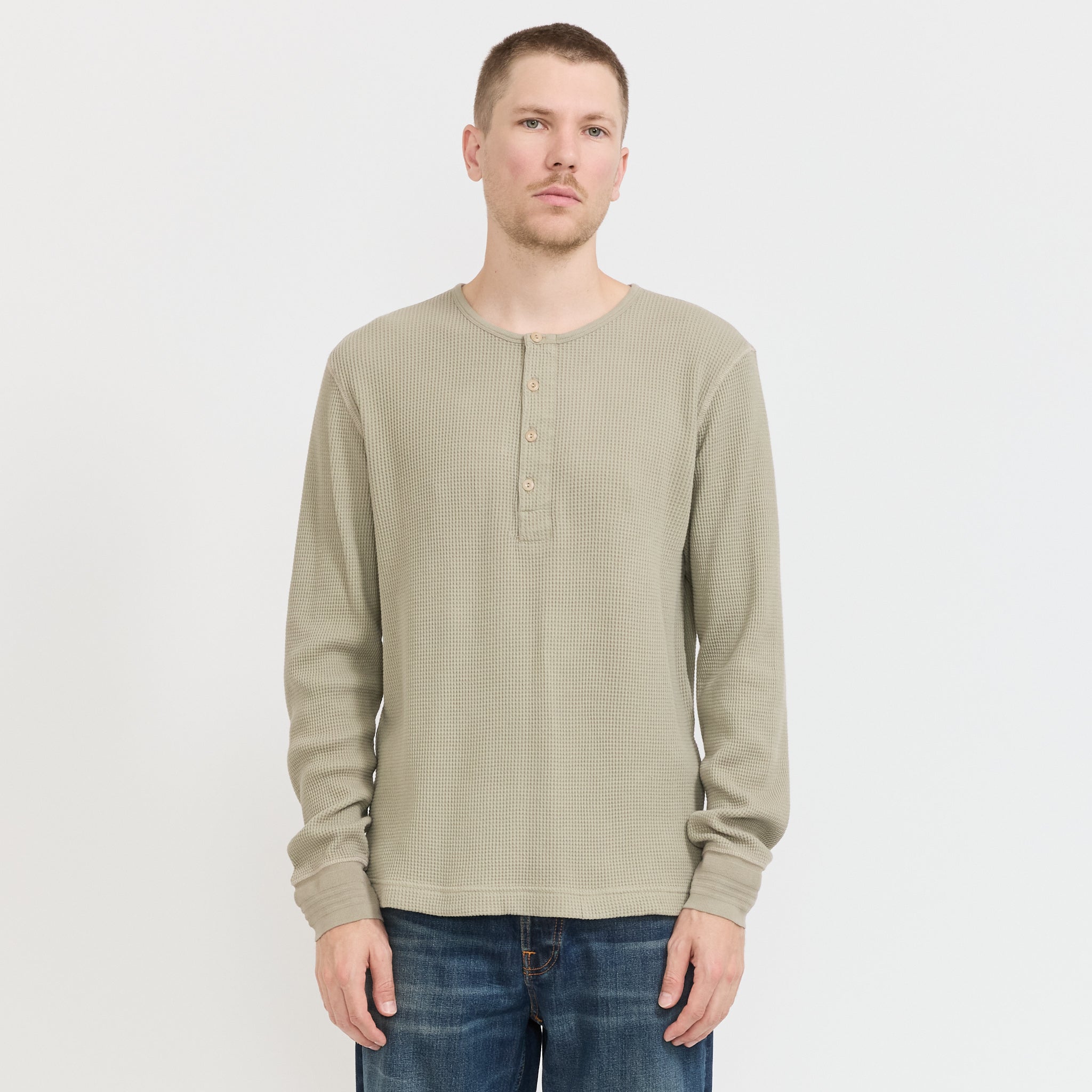 LS Henley Waffle T-Shirt Desert